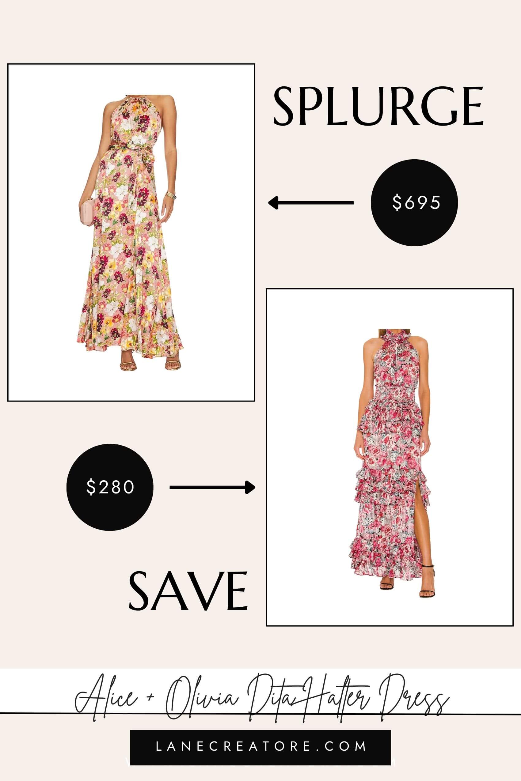 alice and olivia halter dress dupe