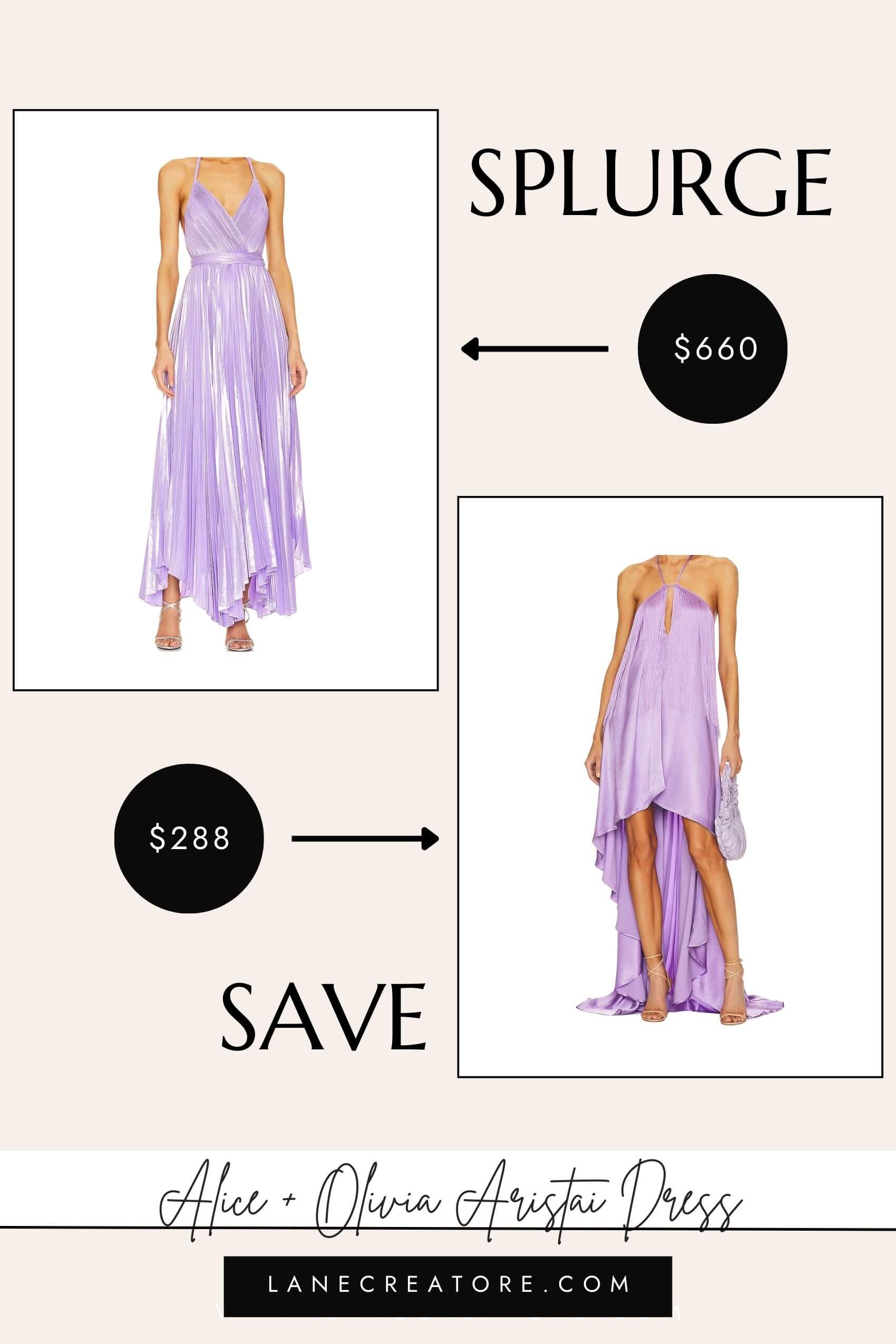 alice and olivia purple dress dupe