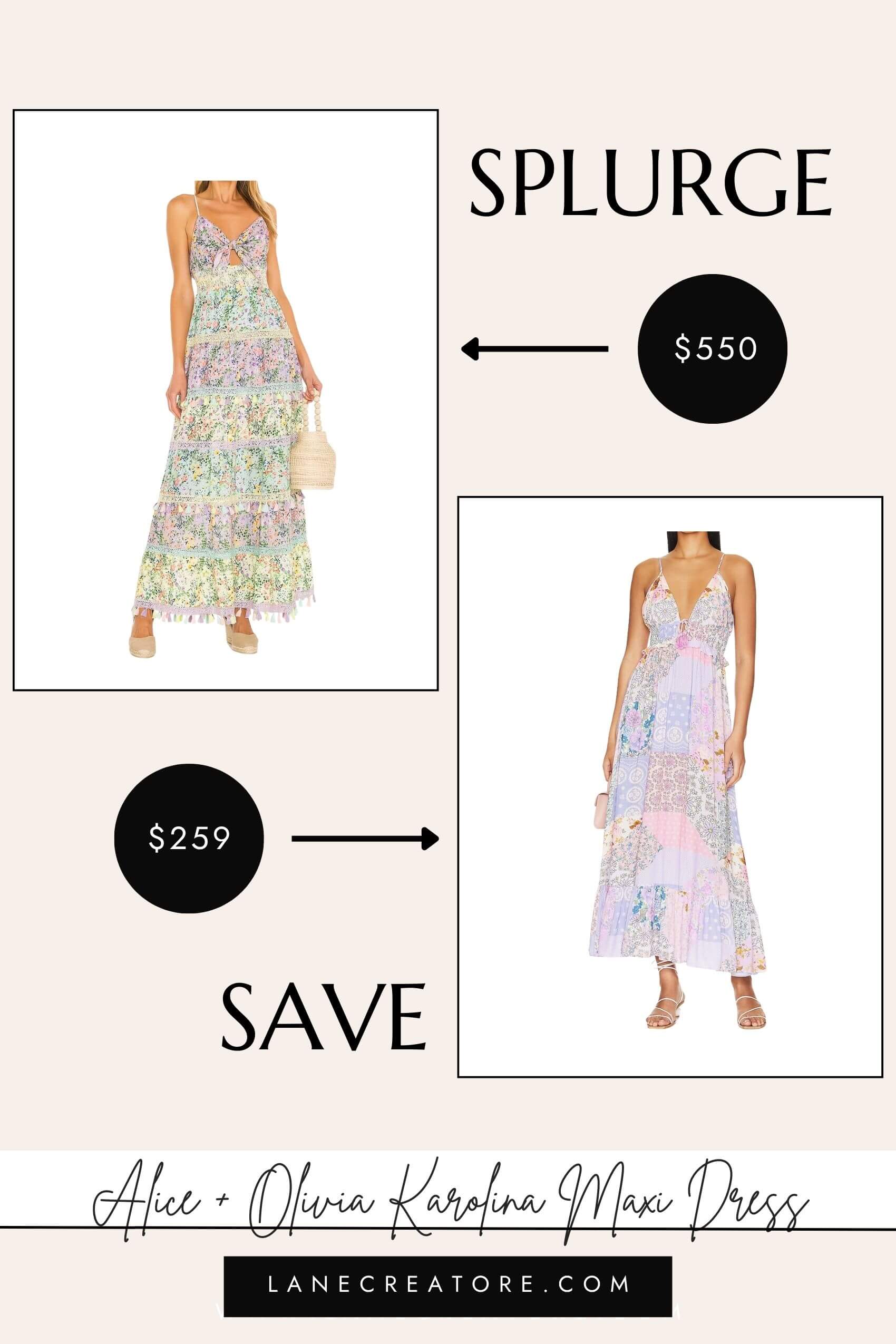 alice and olivia maxi dress dupe