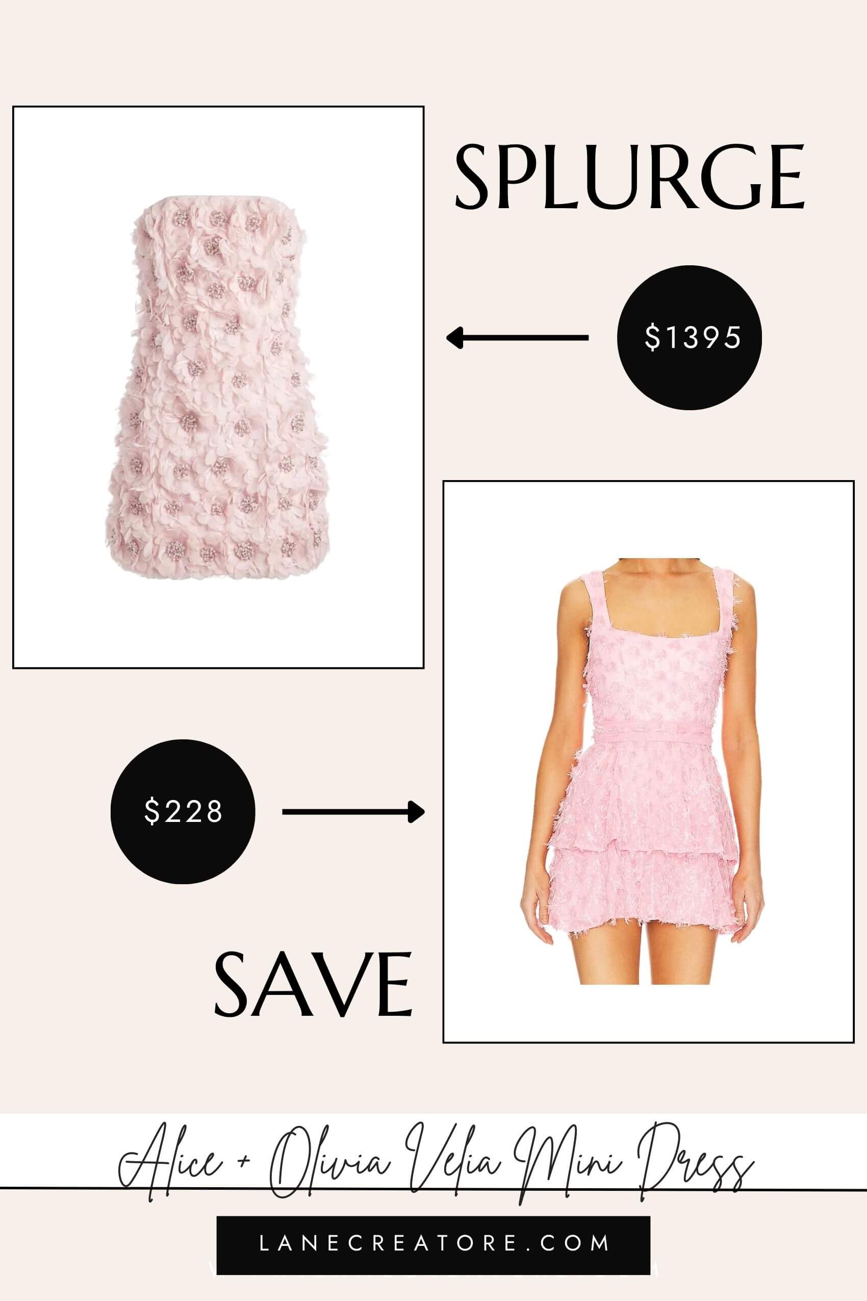 alice and olivia pink mini dress dupe