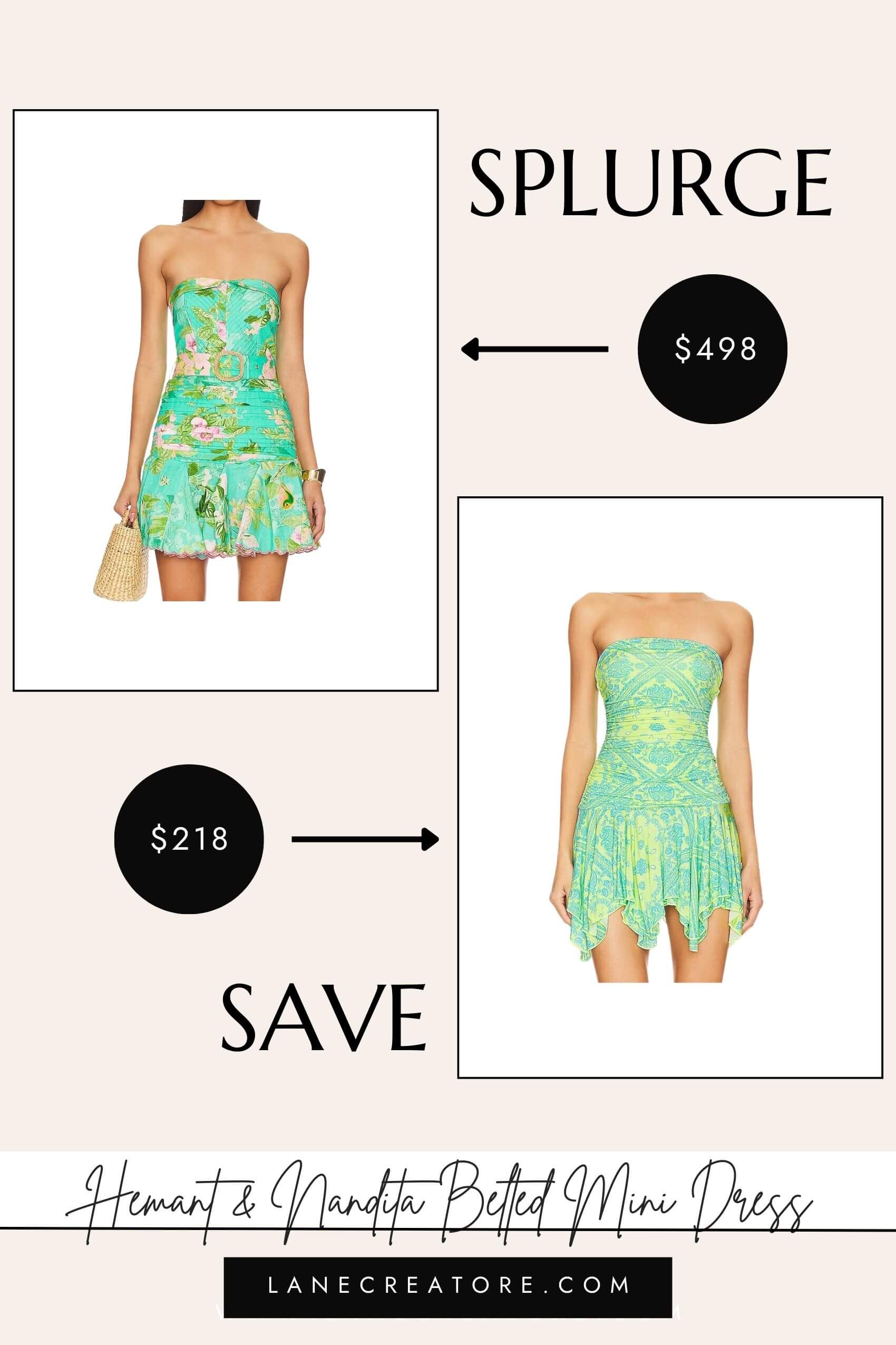 hemant and nandita green mini dress dupe