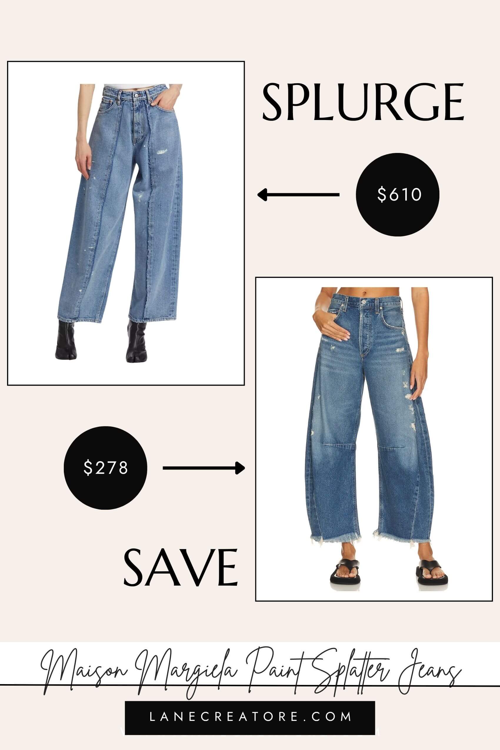 maison margiela splatter paint jeans dupe