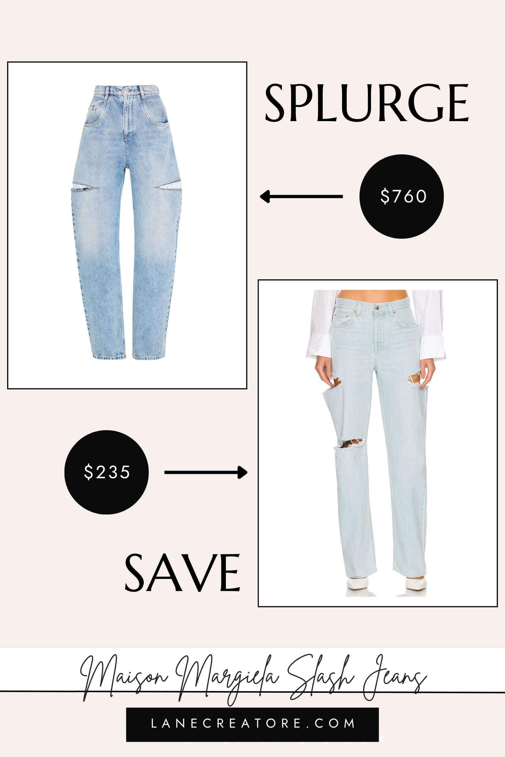 maison margiela slash cut out jeans dupe