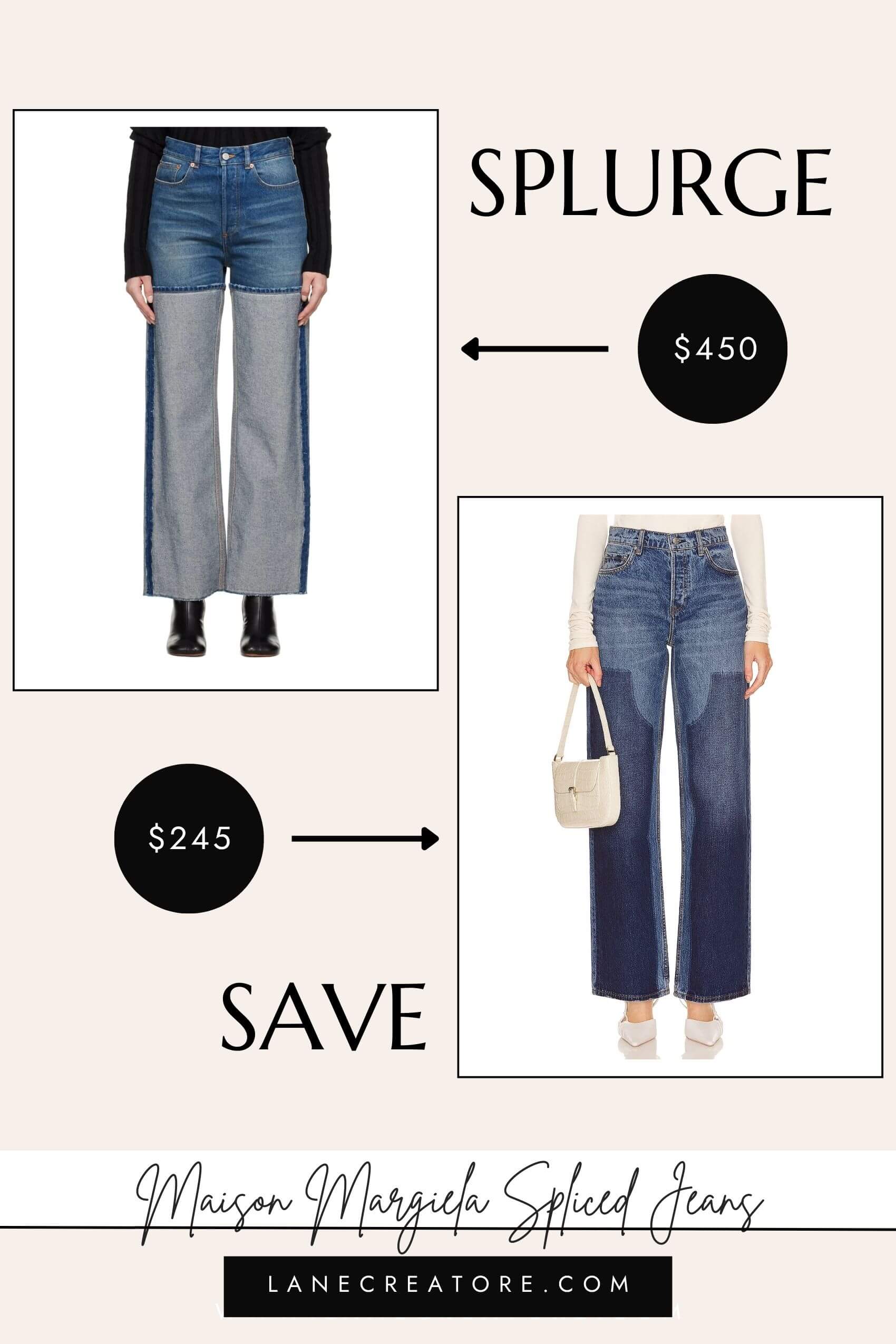 maison margiela spliced jeans dupes