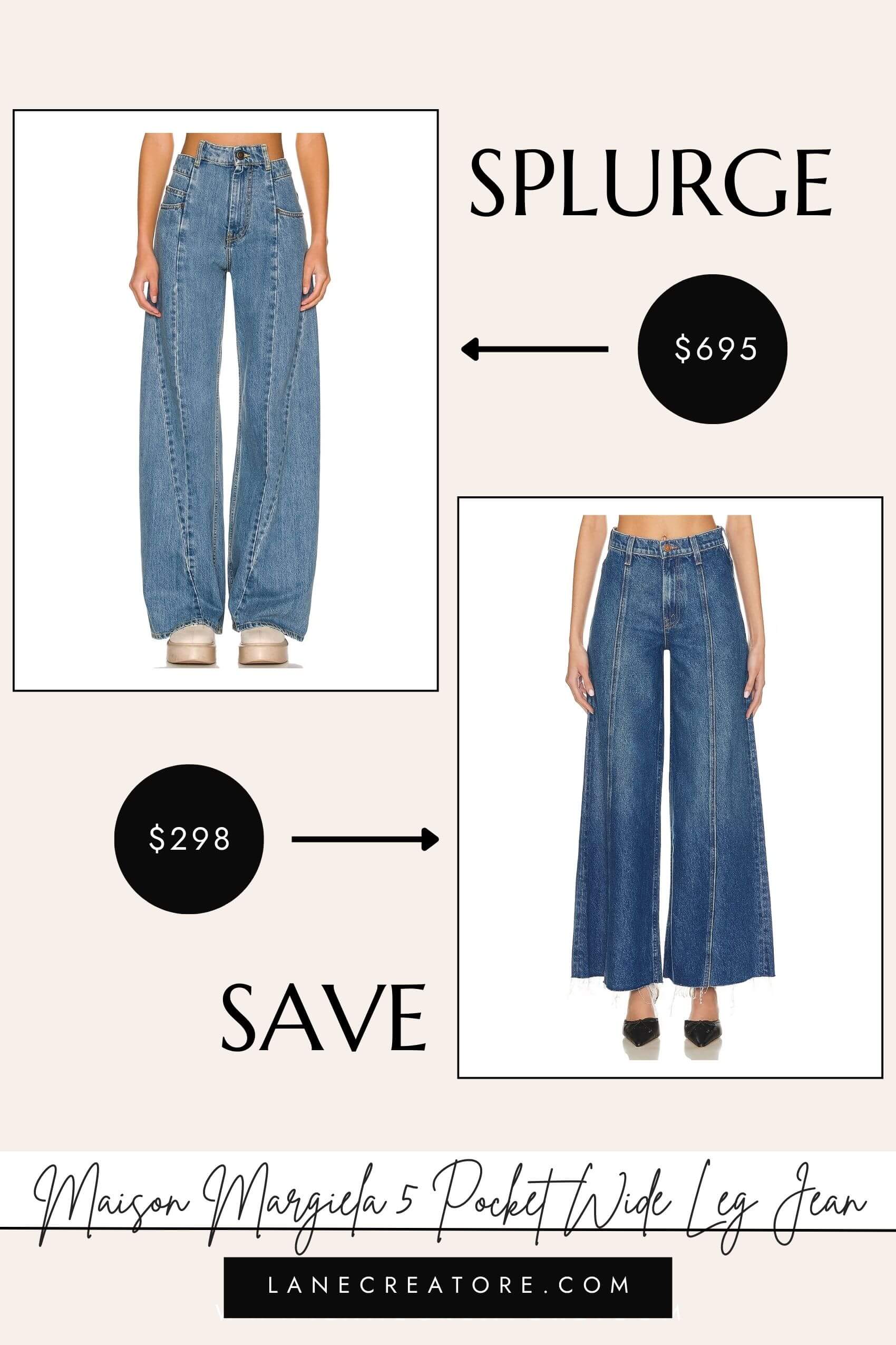 maison margiela wide leg jeans dupe