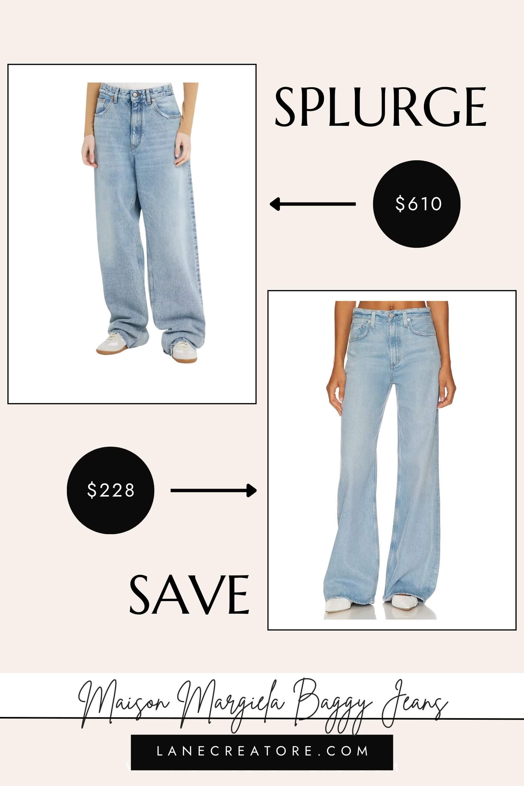 maison margiela baggy jean dupes
