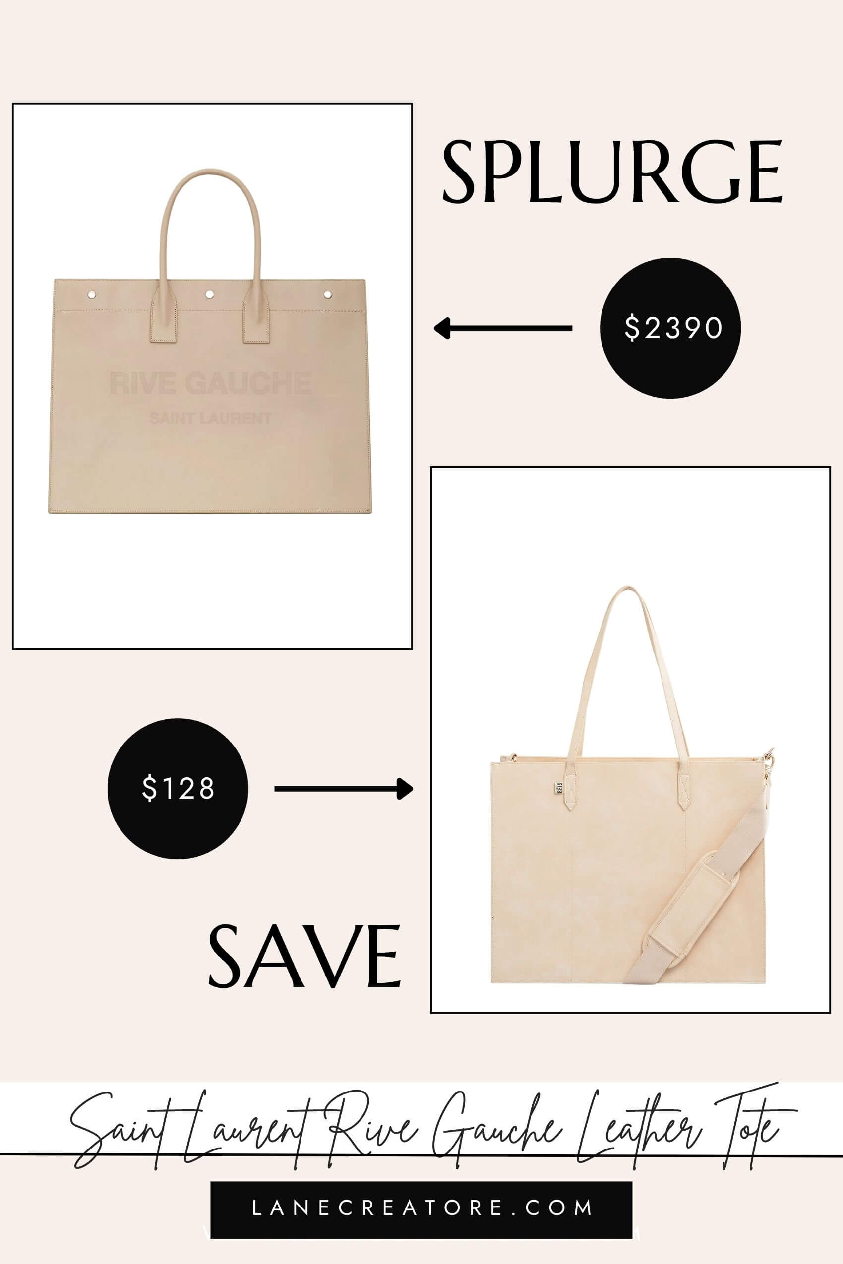 rive gauche leather tote dupe