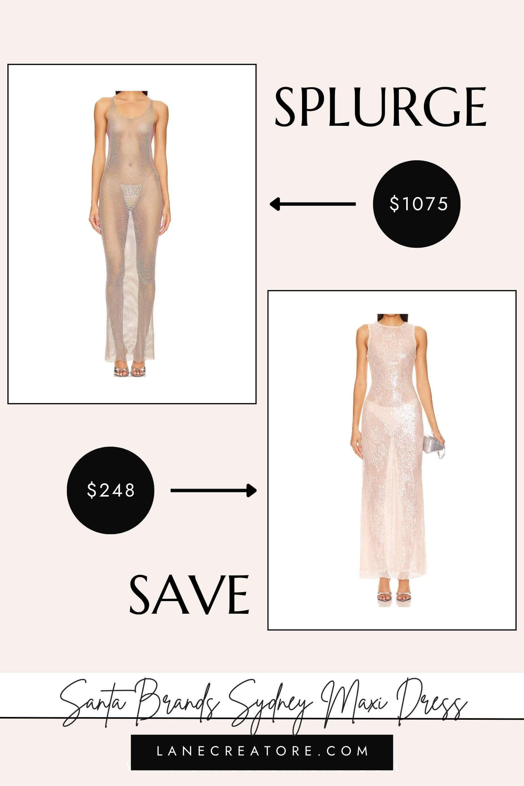 santa brands sydney dress dupe