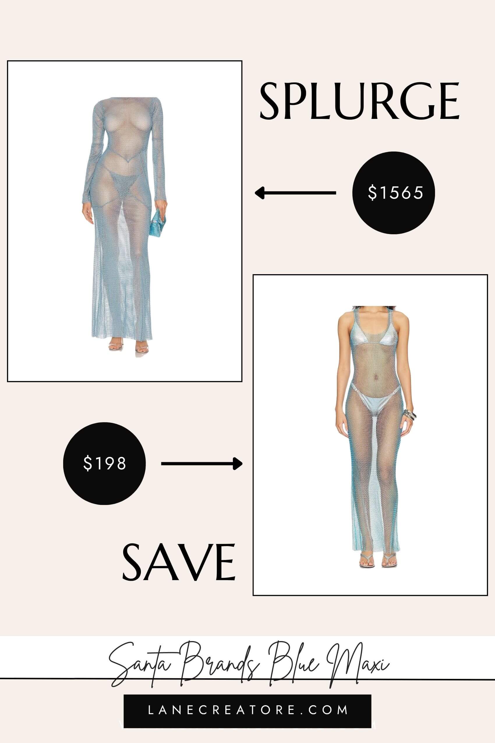 santa brands blue dress dupe