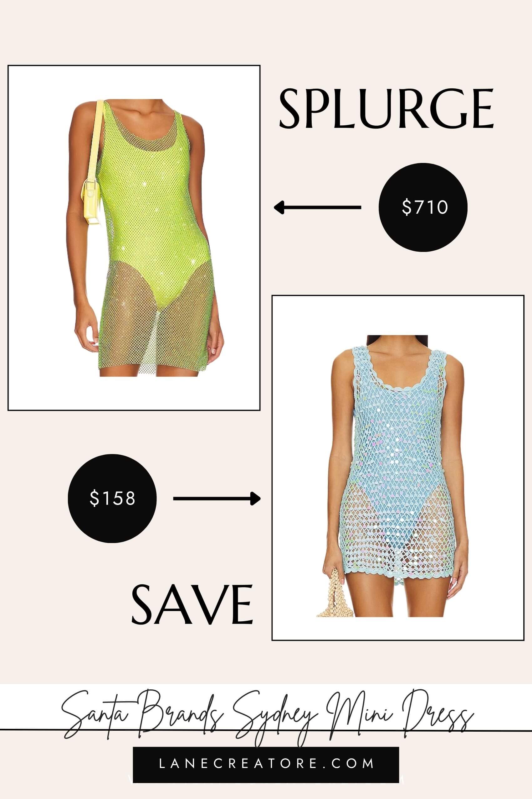santa brands mini dress dupe