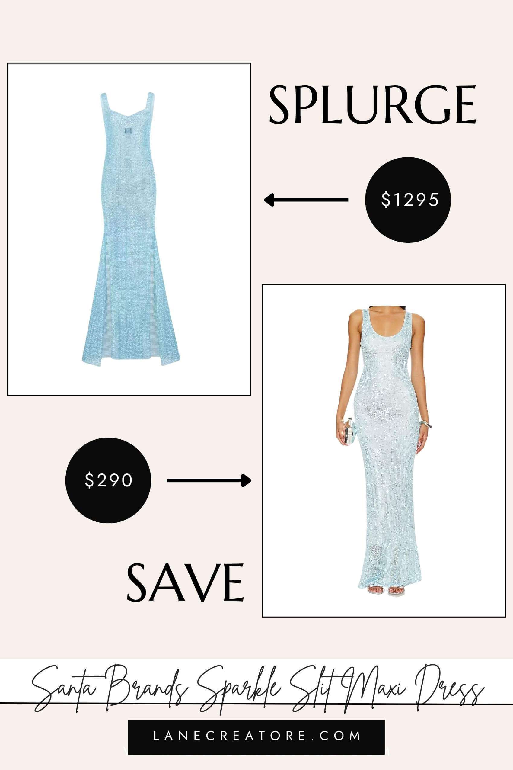 santa brands blue dress dupe