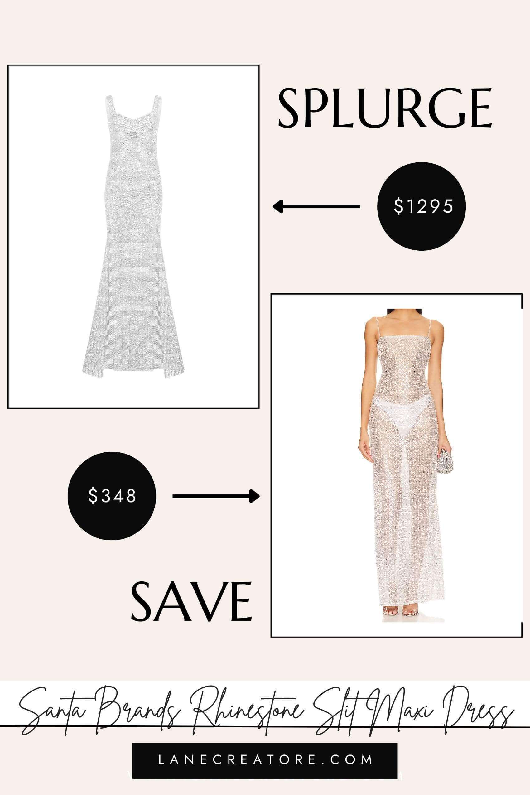 santa brands rhinestone dress dupe