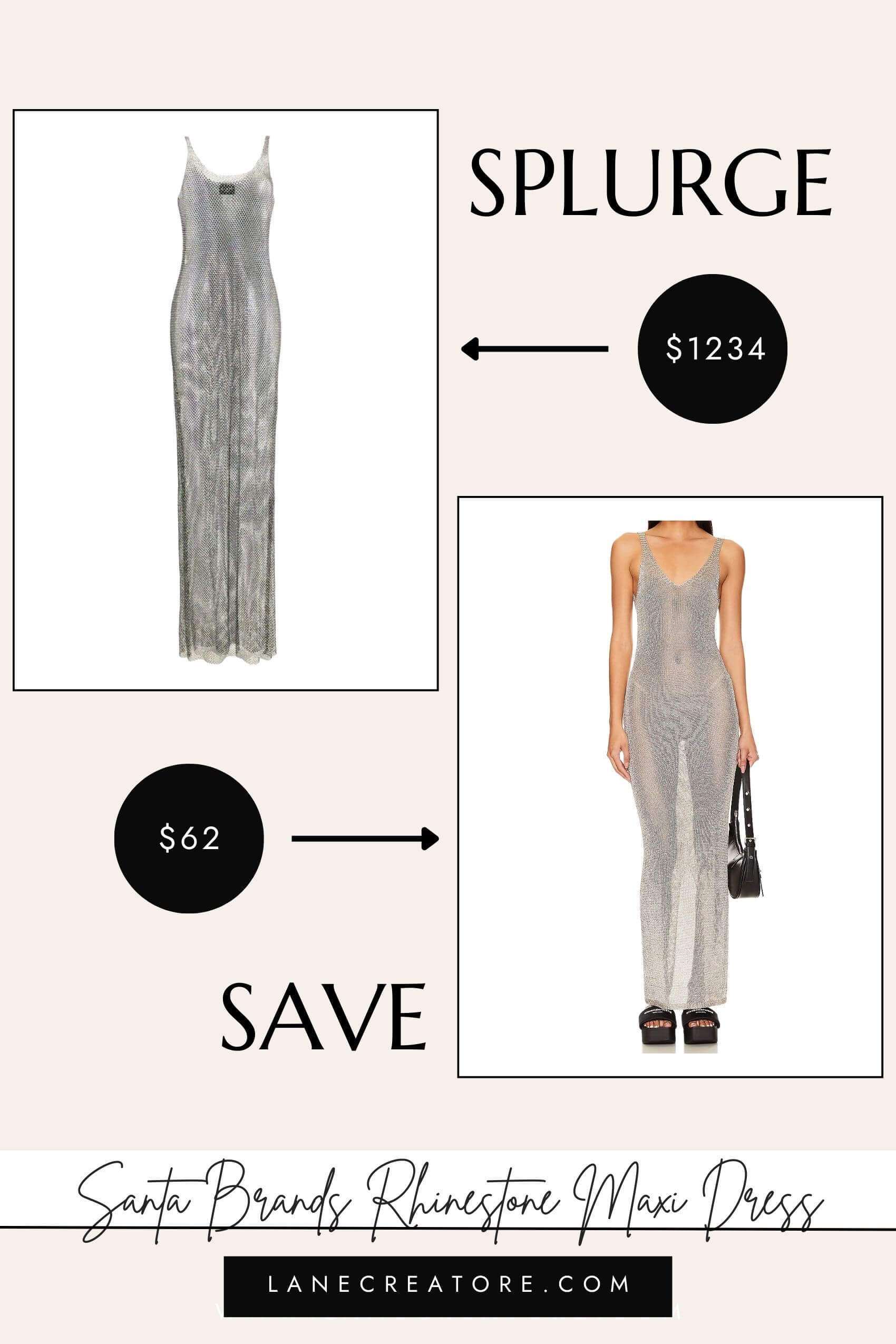santa brands rhinestone dress dupe