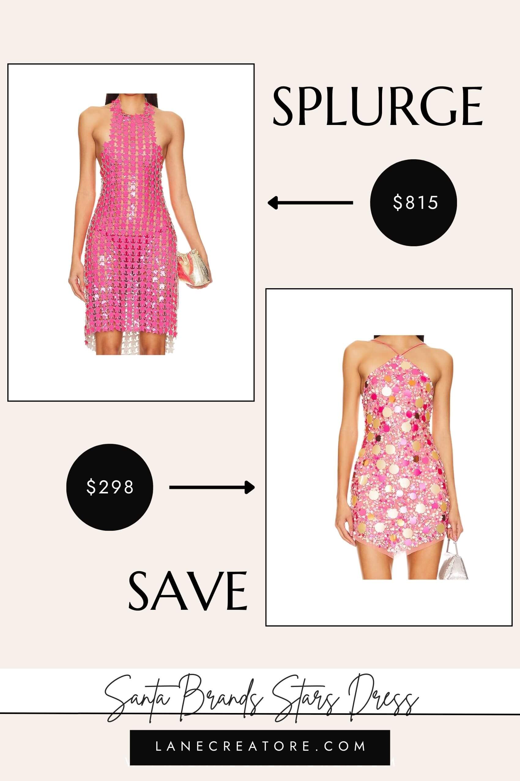 santa brands mini dress dupe