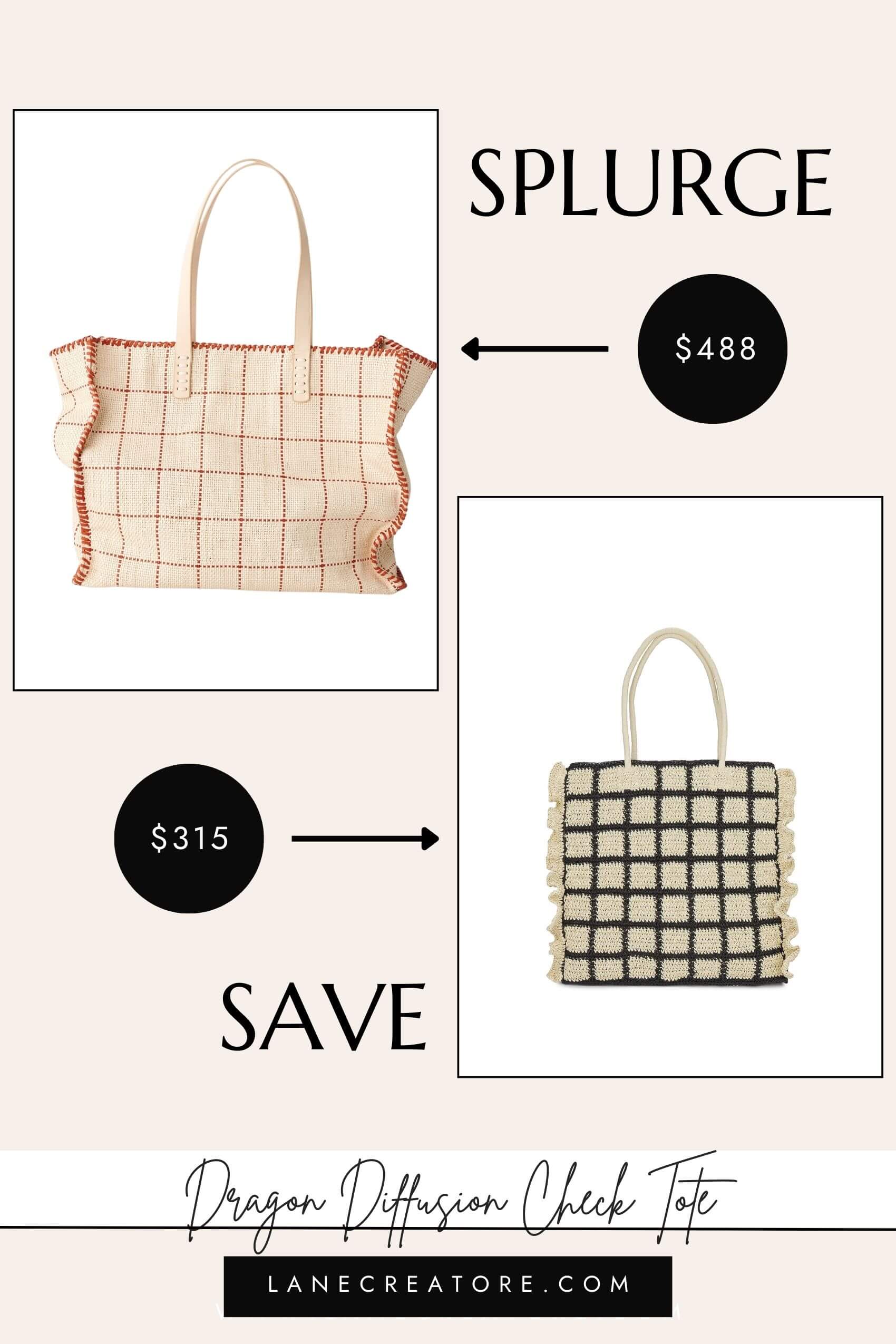 dragon diffusion check tote dupe