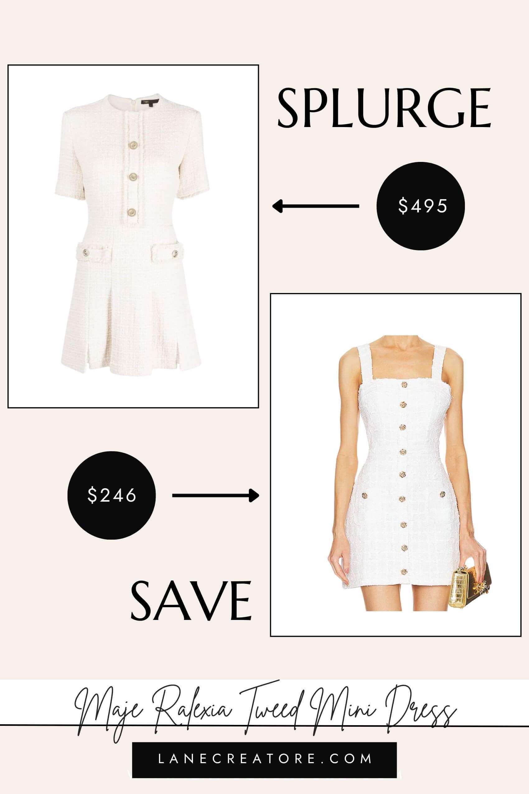 maje white tweed dress dupe
