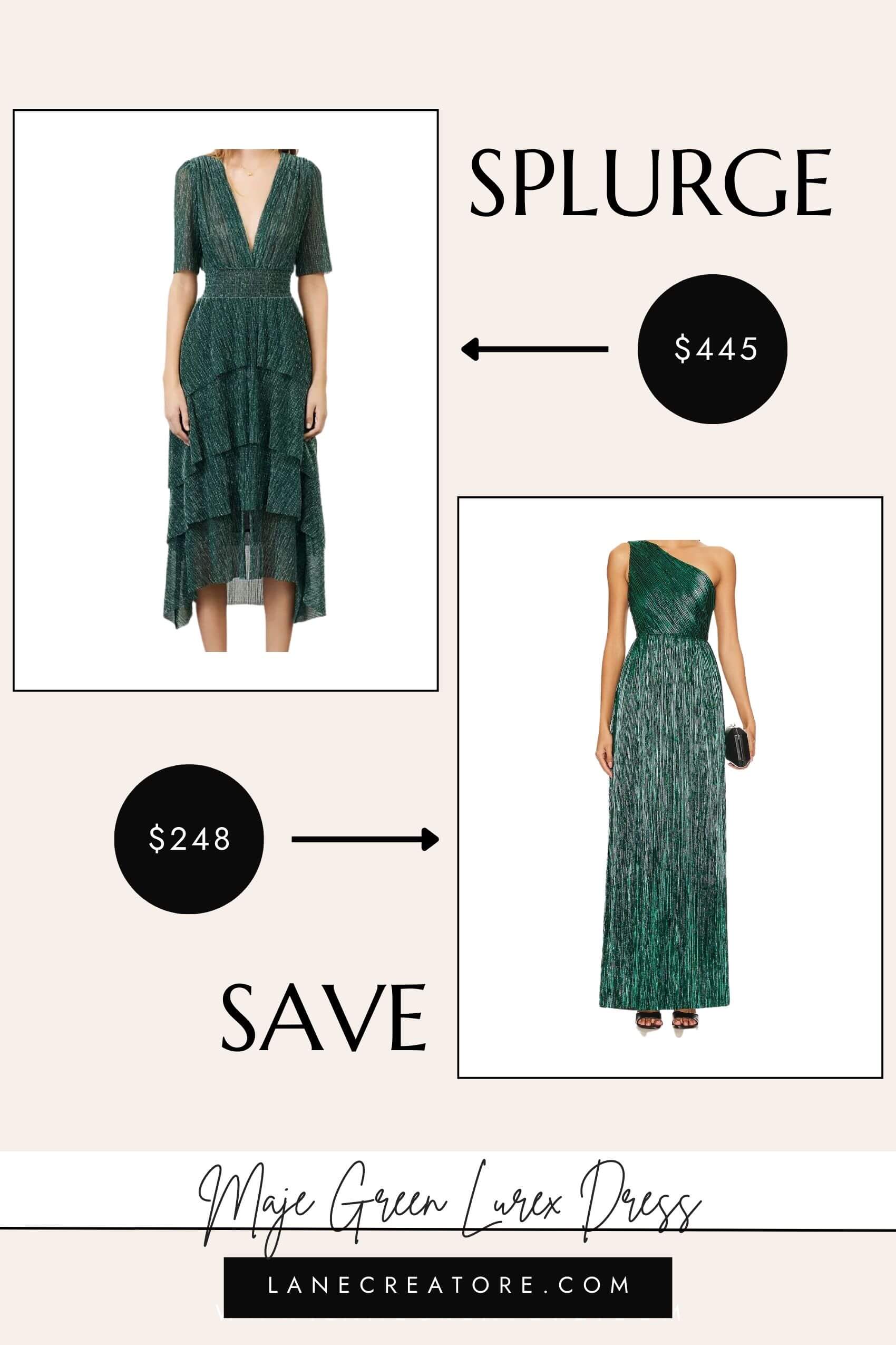 maje green dress dupe