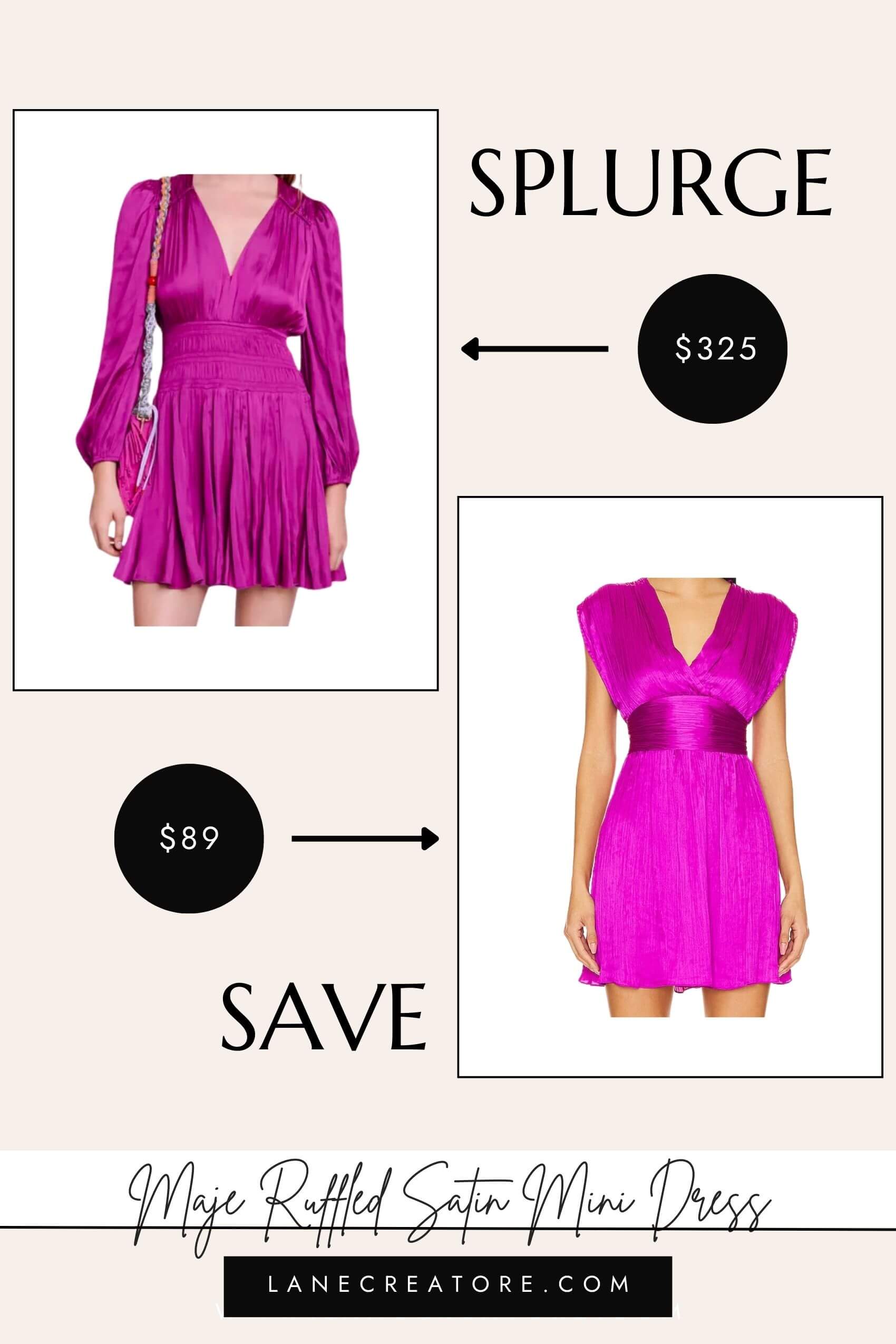 maje satin mini dress dupe
