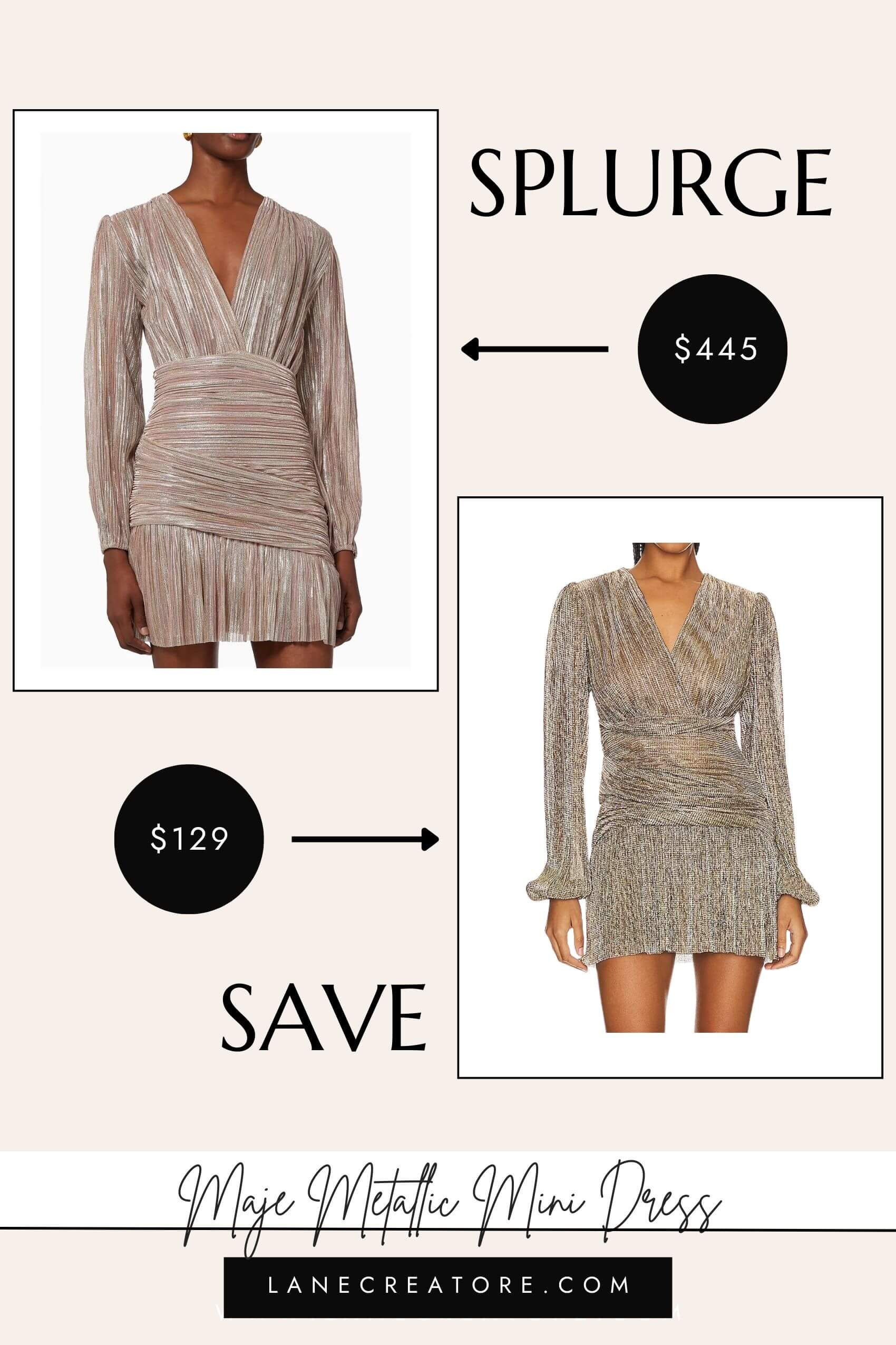 maje metallic dress dupe