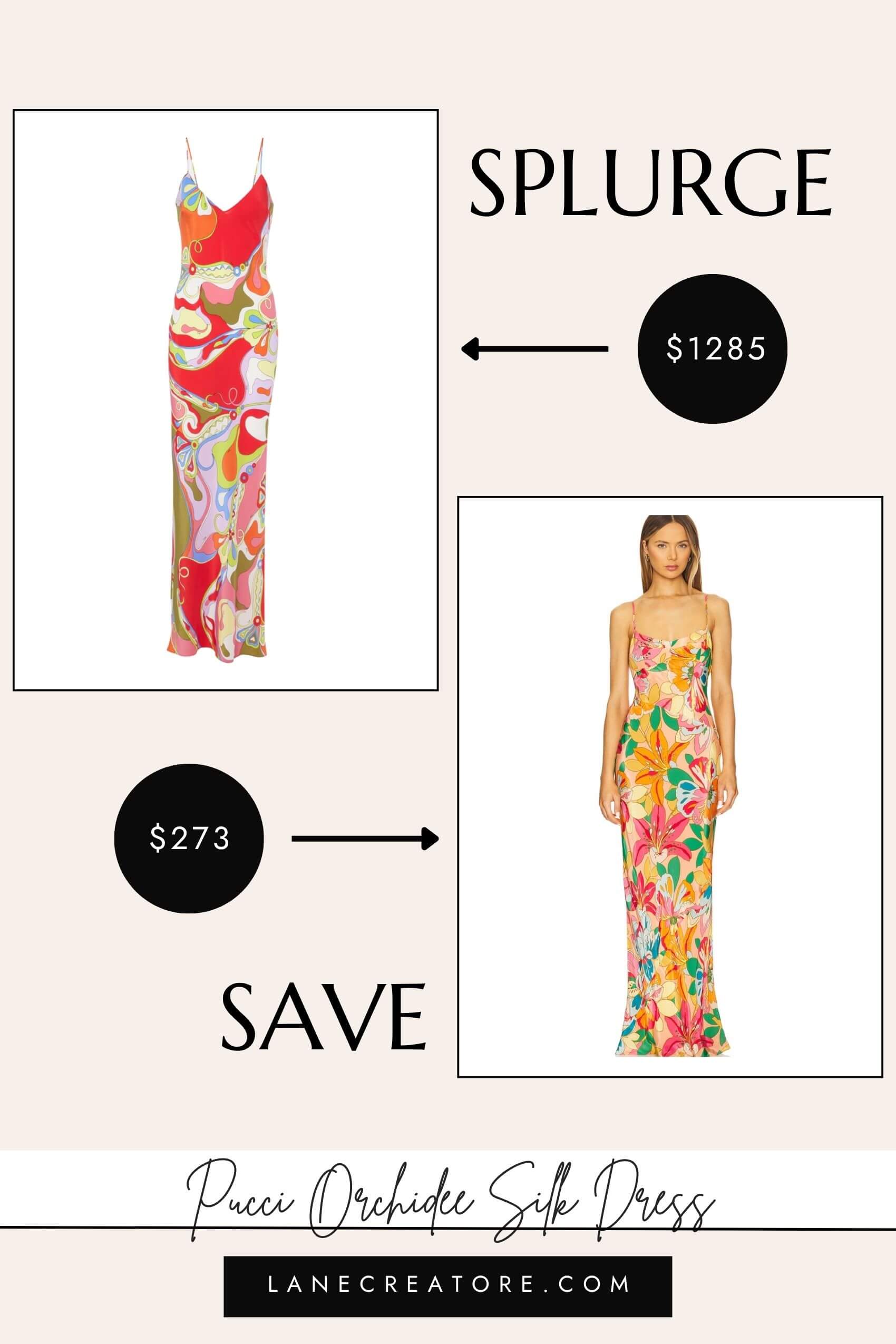 pucci orchidee printed silk dress dupe
