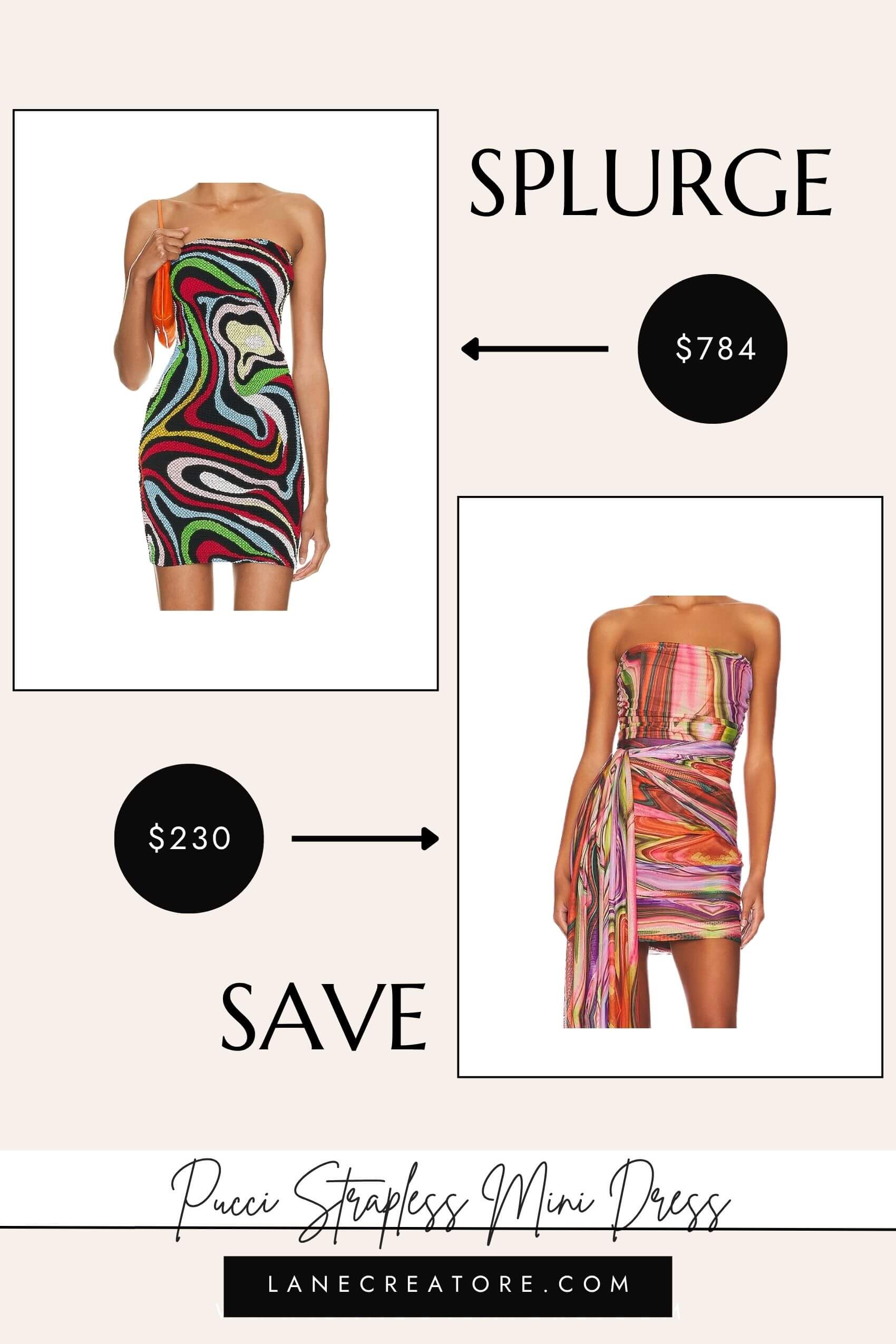 pucci strapless mini dress dupe