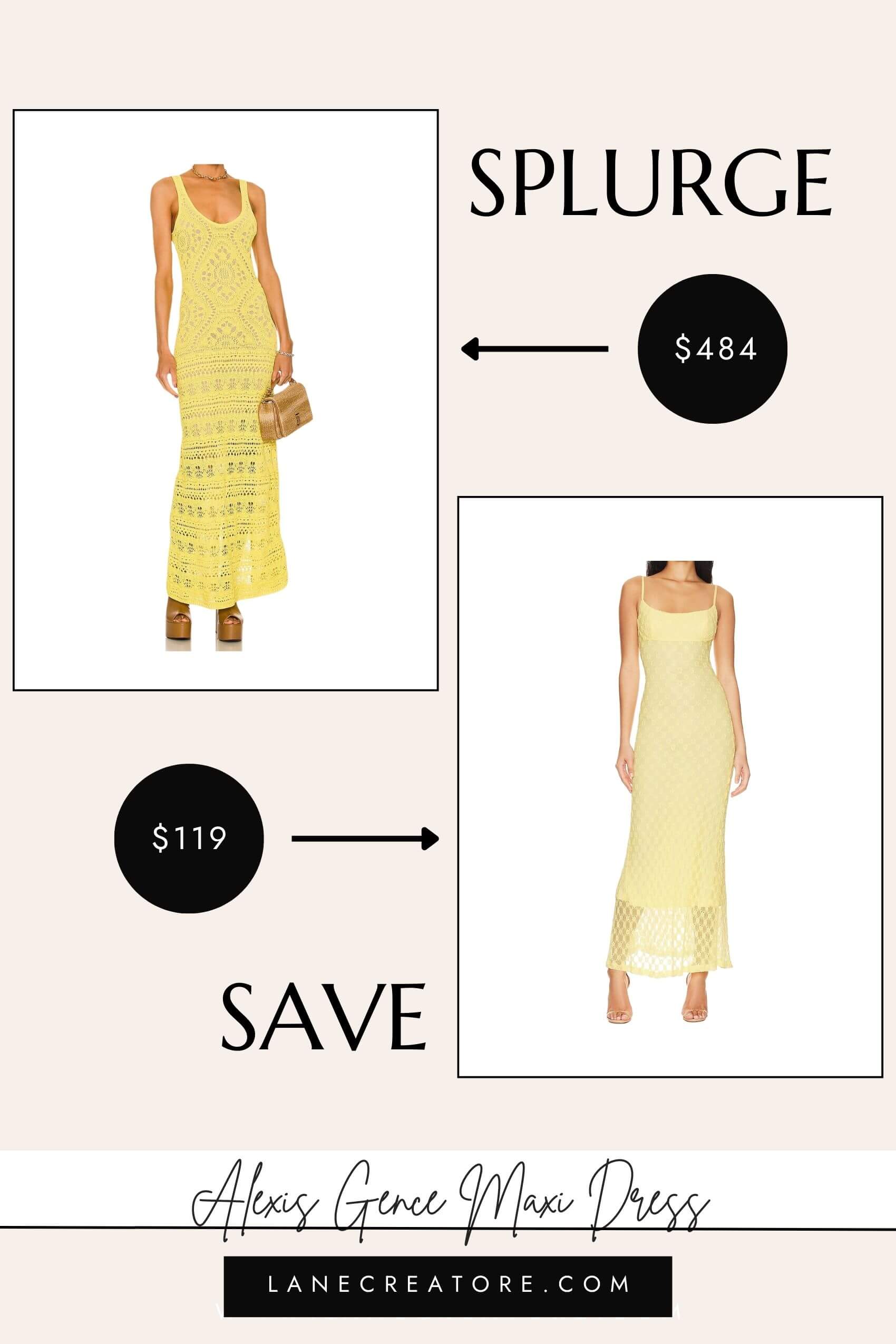 alexis yellow dress dupe