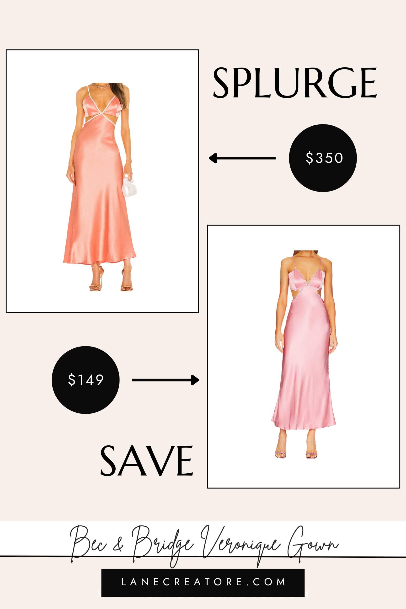 bec and bridge pink cut out dress dupe