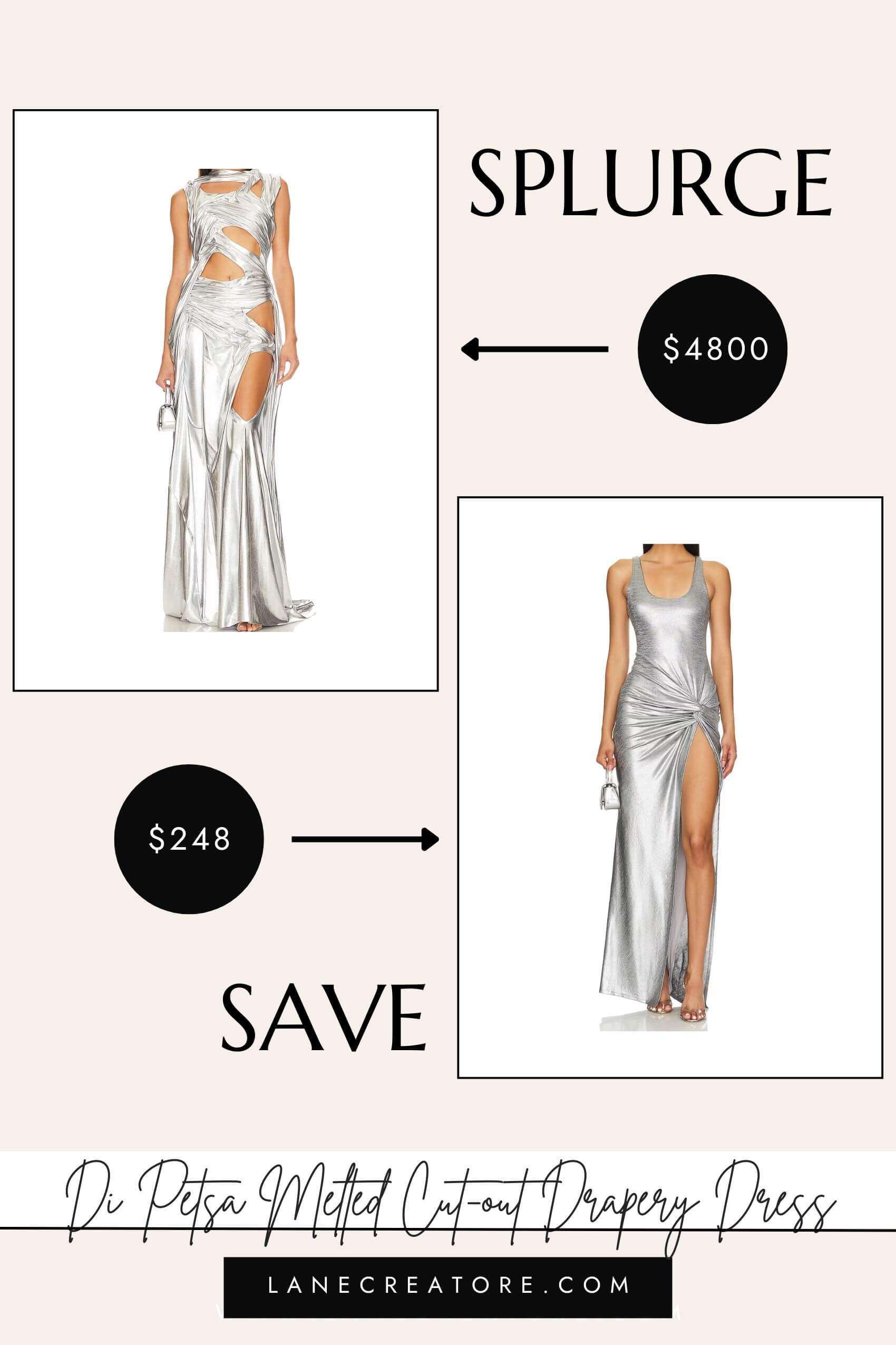 di petsa silver wetlook dress dupe