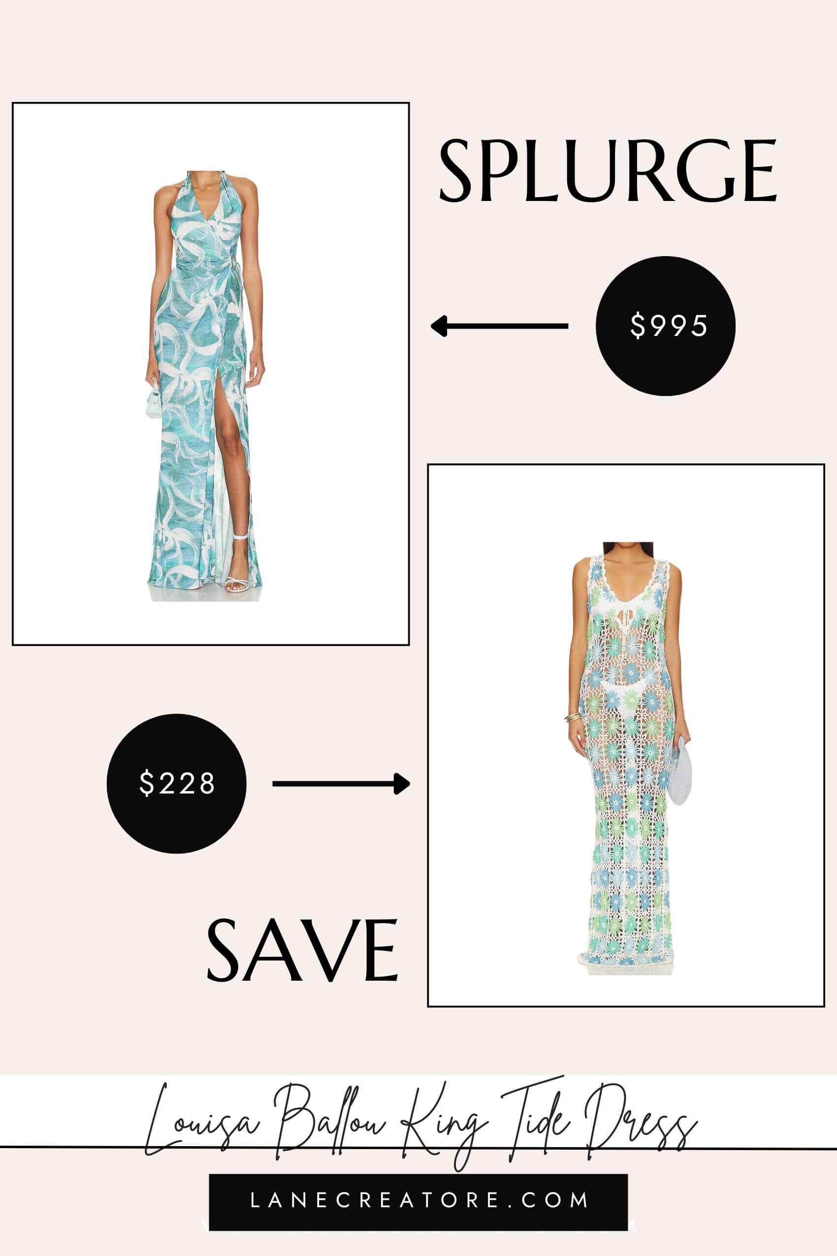 louisa ballou king tide dress dupe