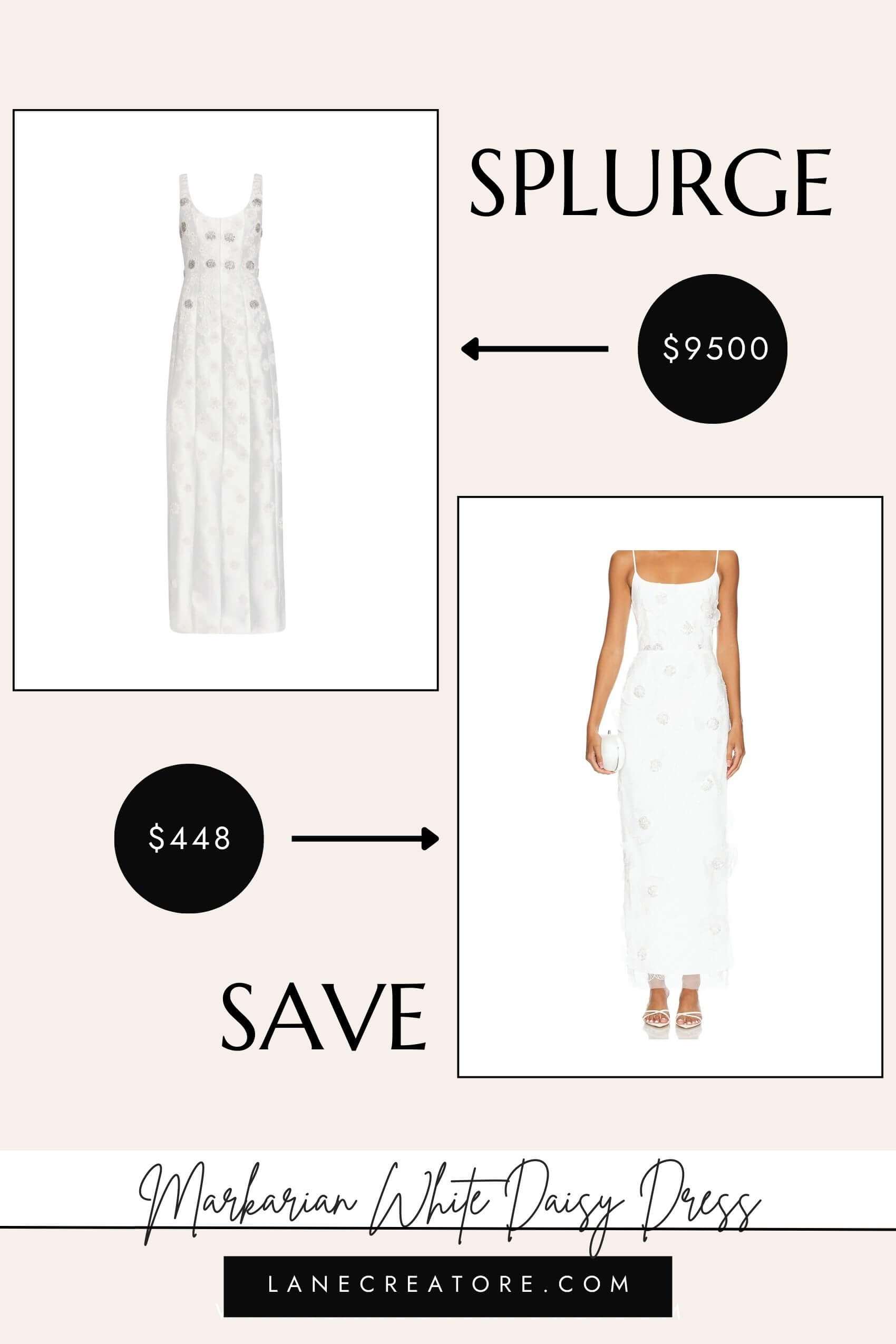 markarian white daisy dress dupe