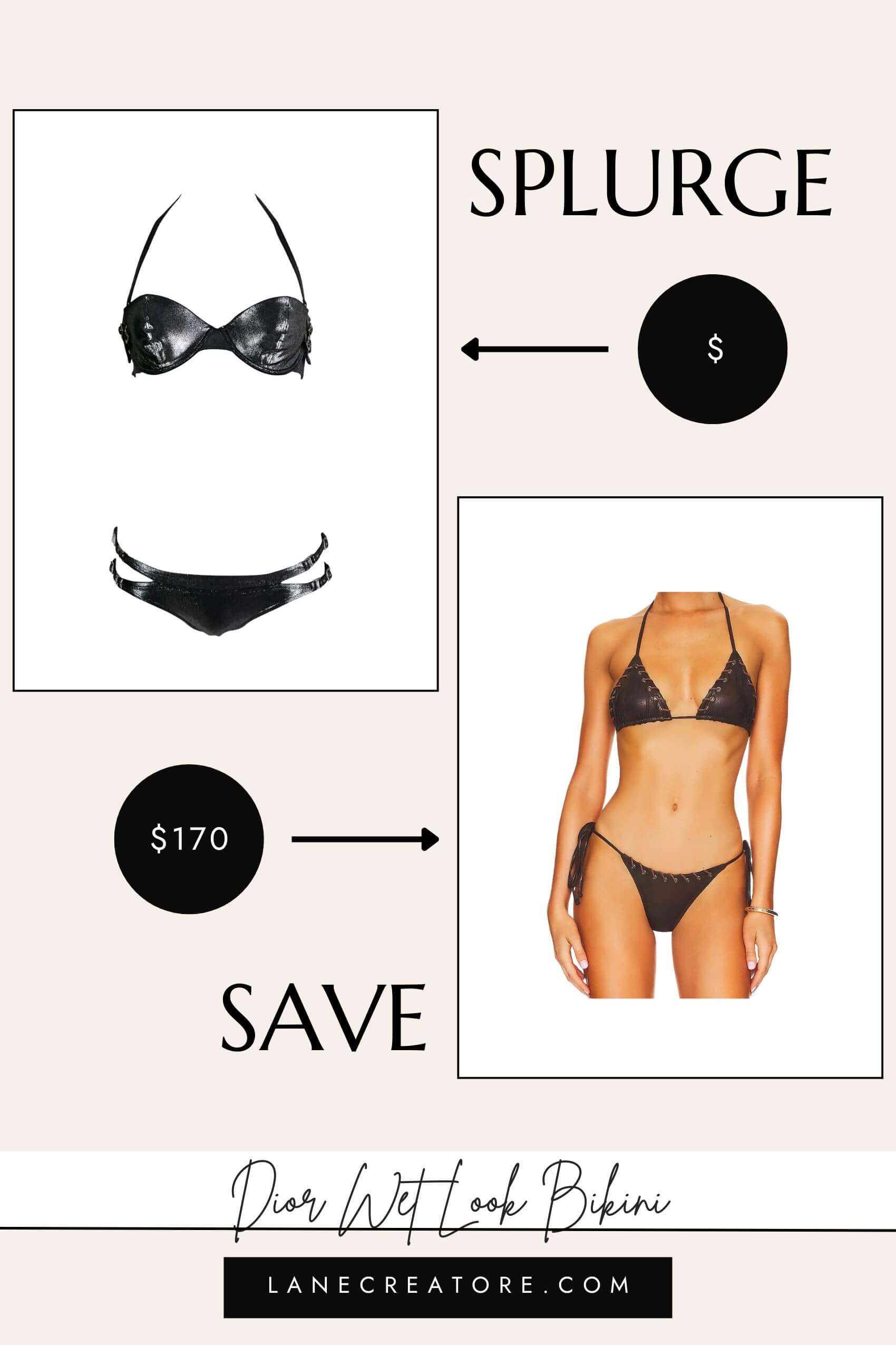 dior leather bikini dupe