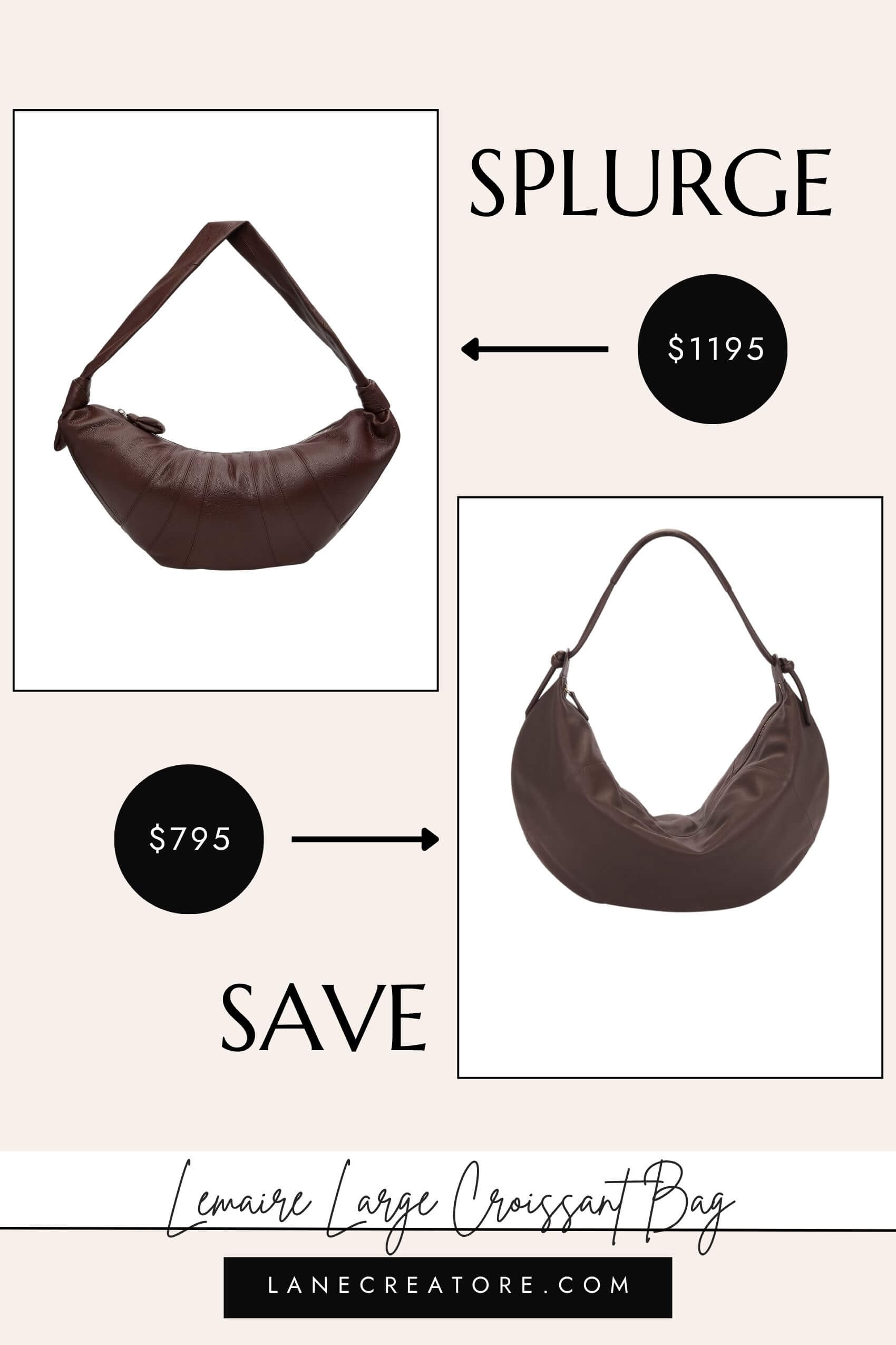 lemaire large croissant bag dupe