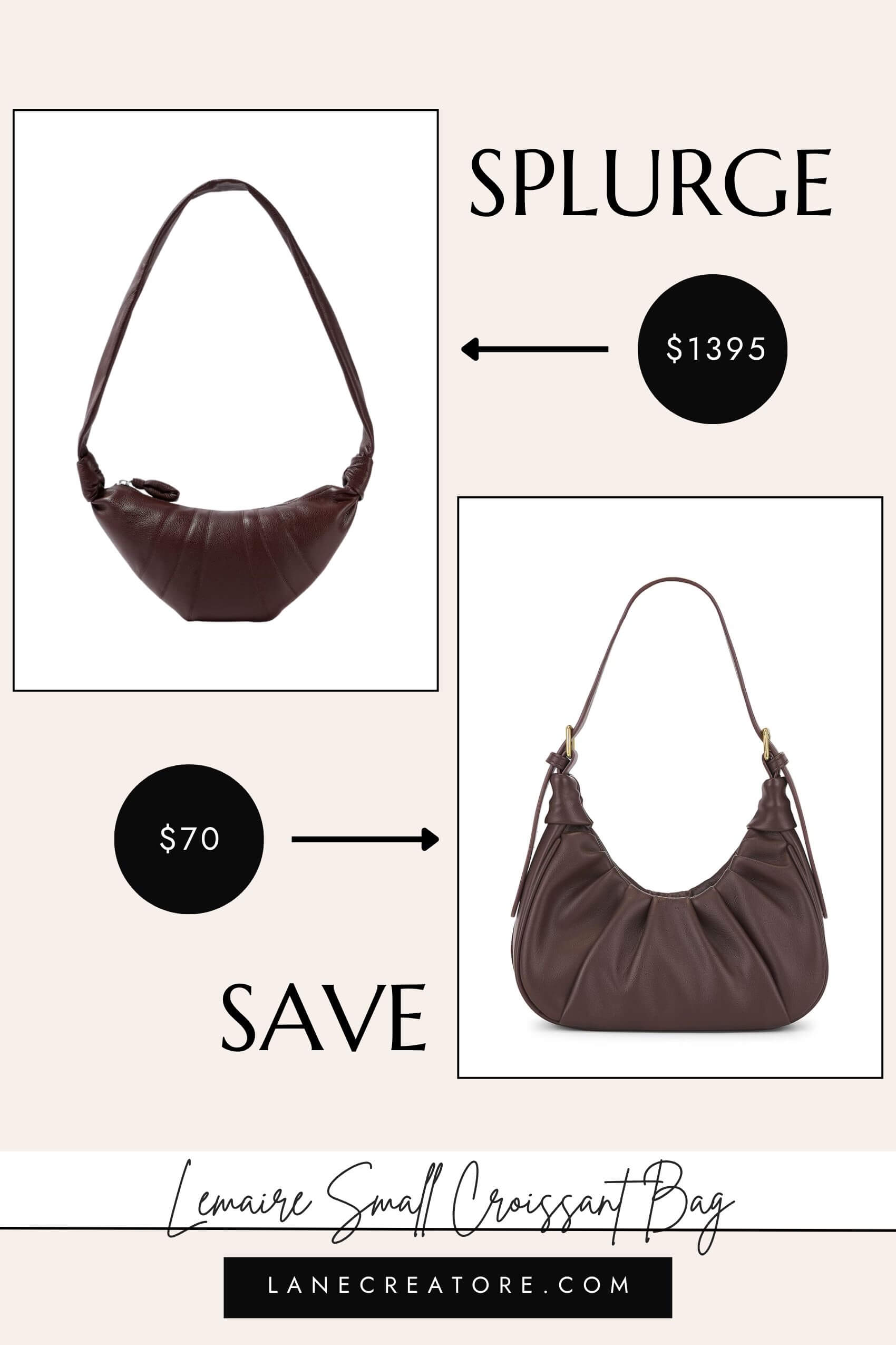 lemaire small croissant bag dupe