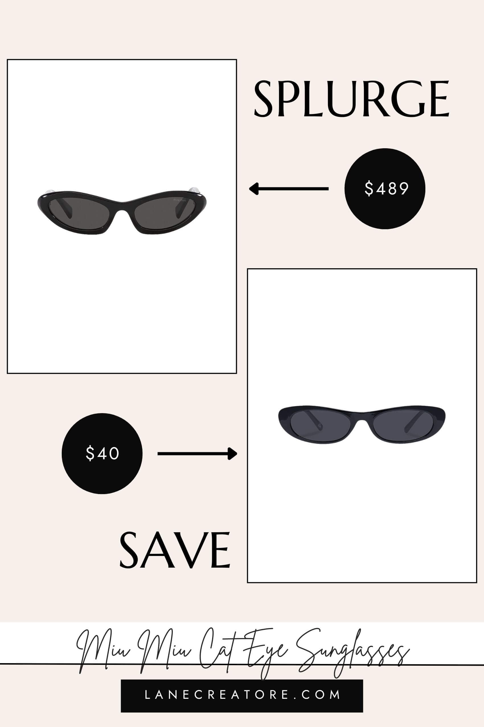 miu miu cat eye sunglasses dupe