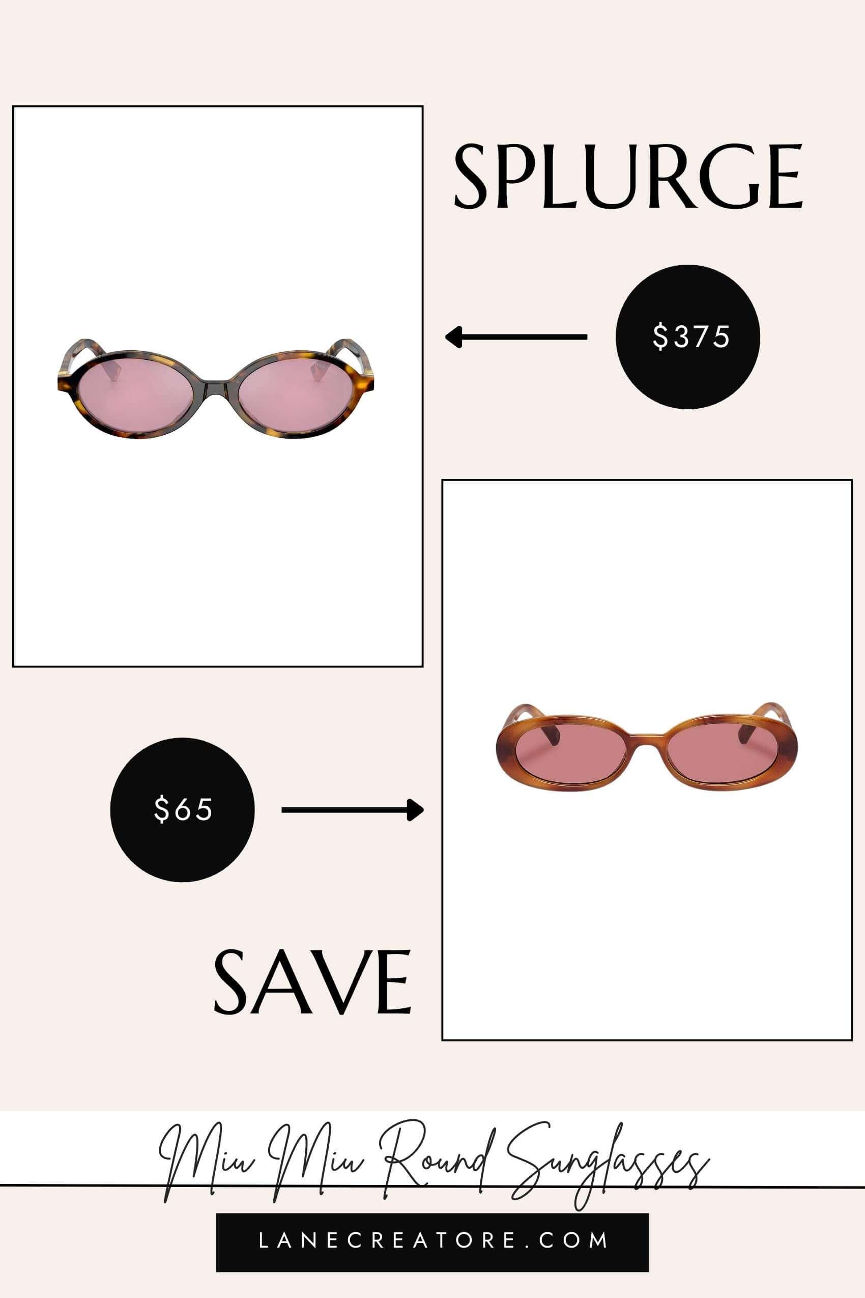 miu miu round sunglasses dupe