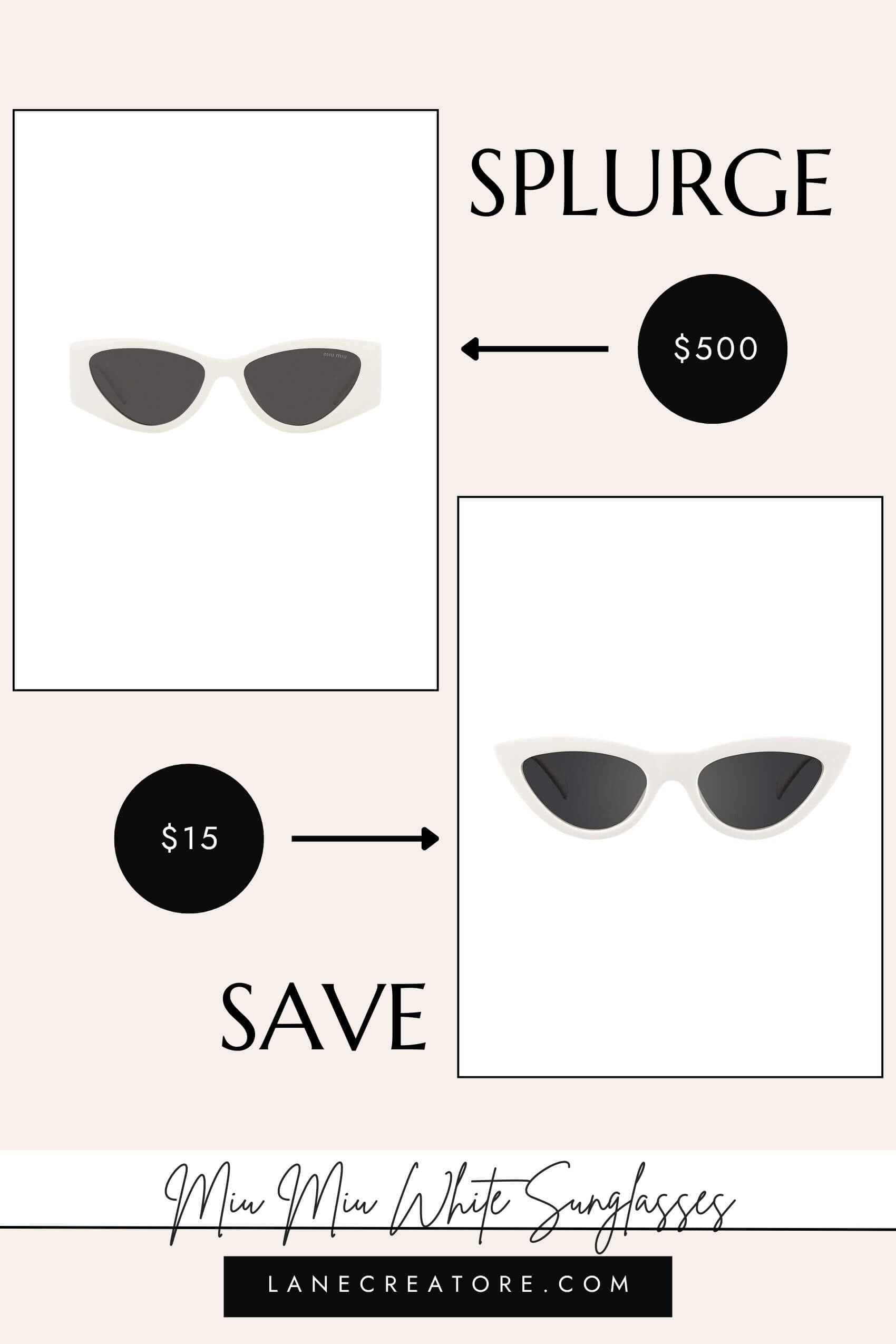 miu miu white sunglasses dupe