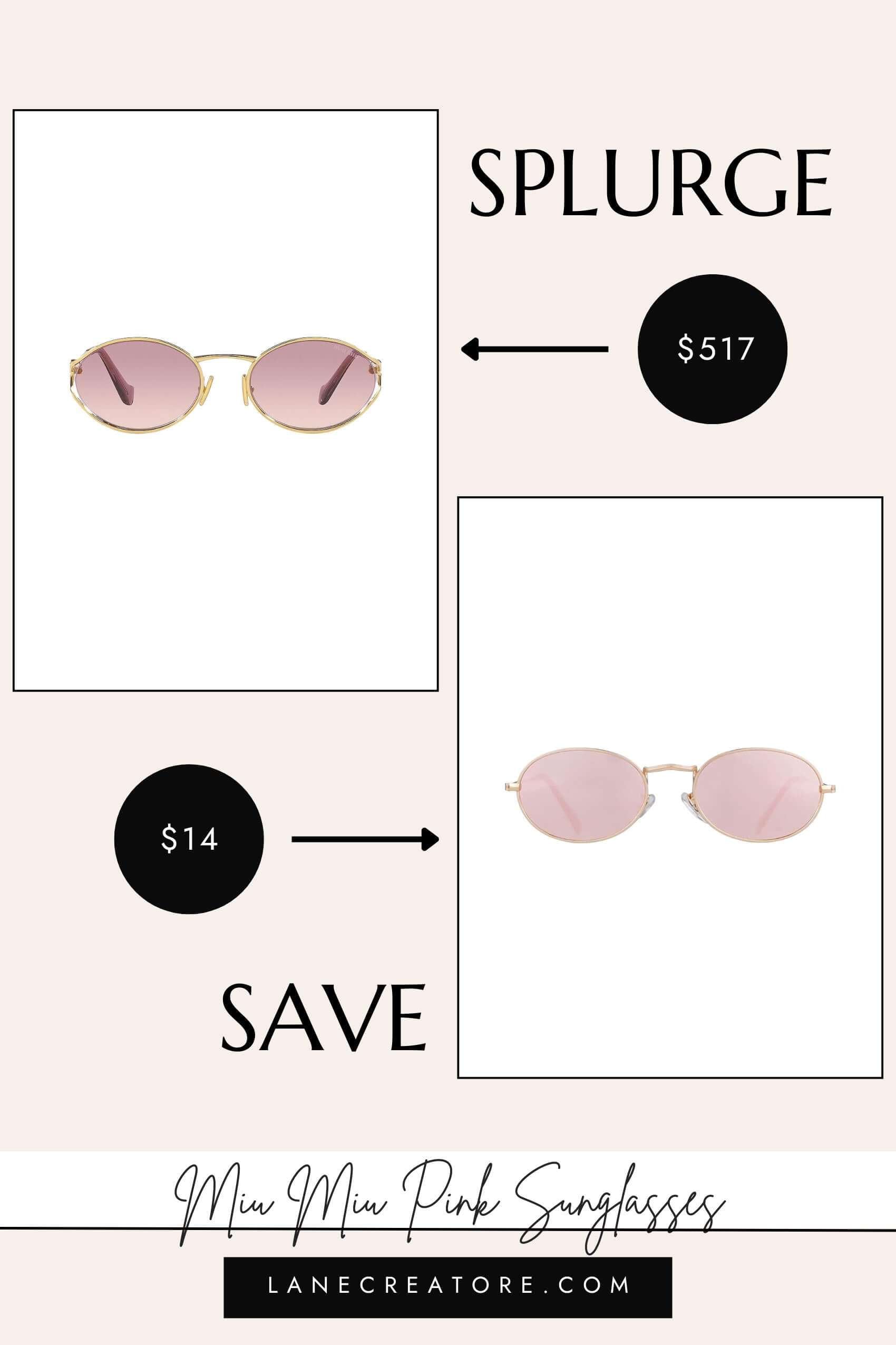 miu miu pink sunglasses dupe