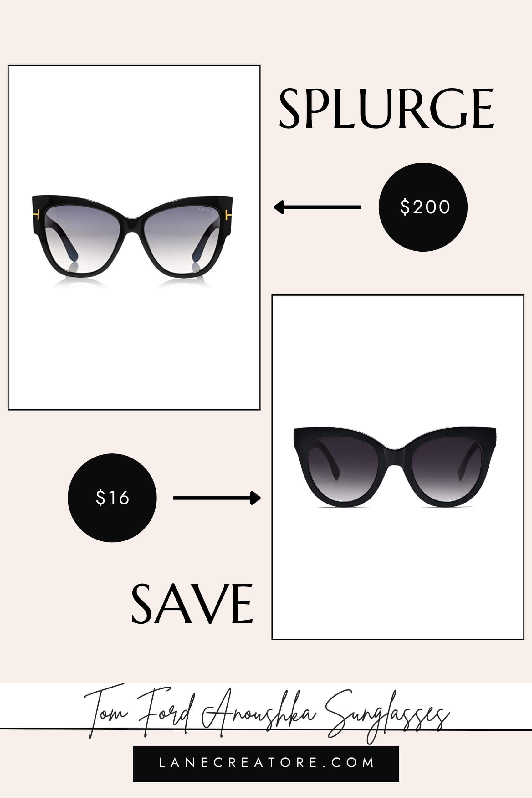 tom ford anoushka cat eye sunglasses dupe