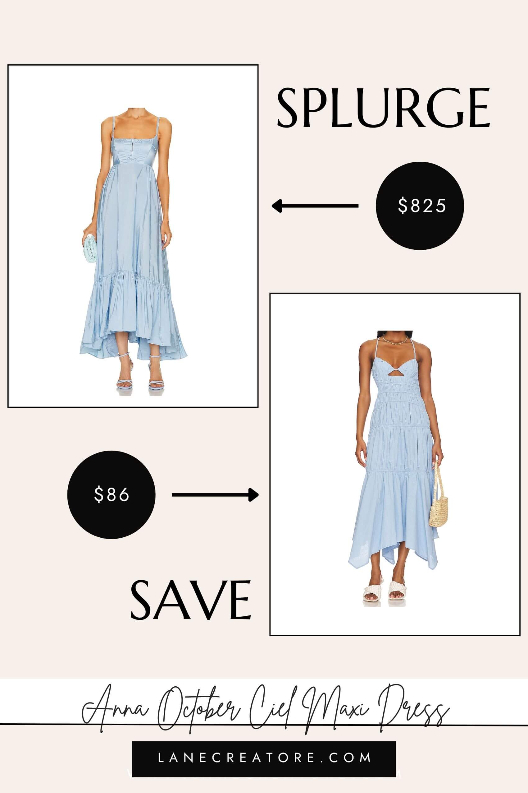 anna october blue maxi dress dupe