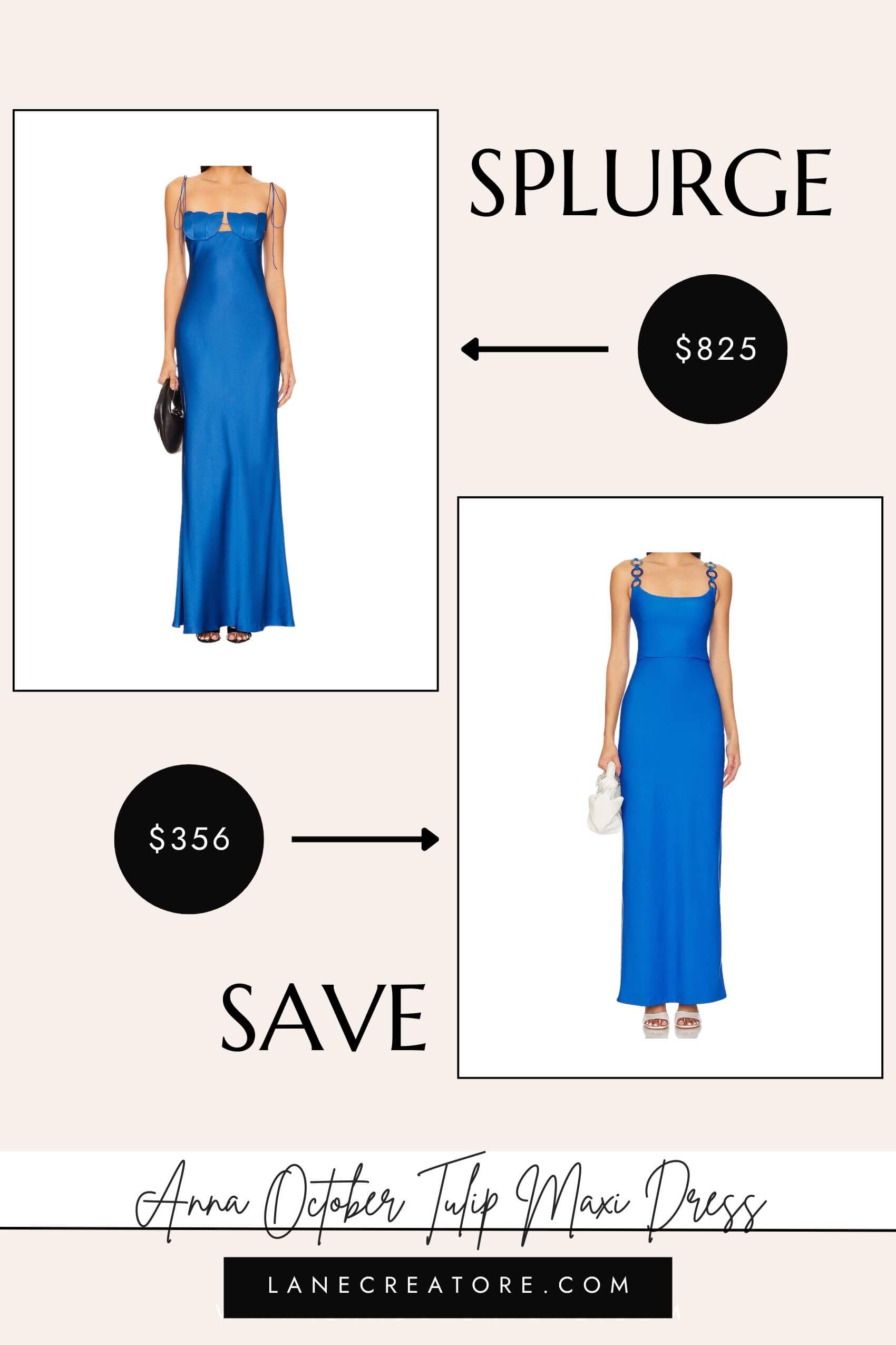 anna october blue tulip satin maxi dress dupe