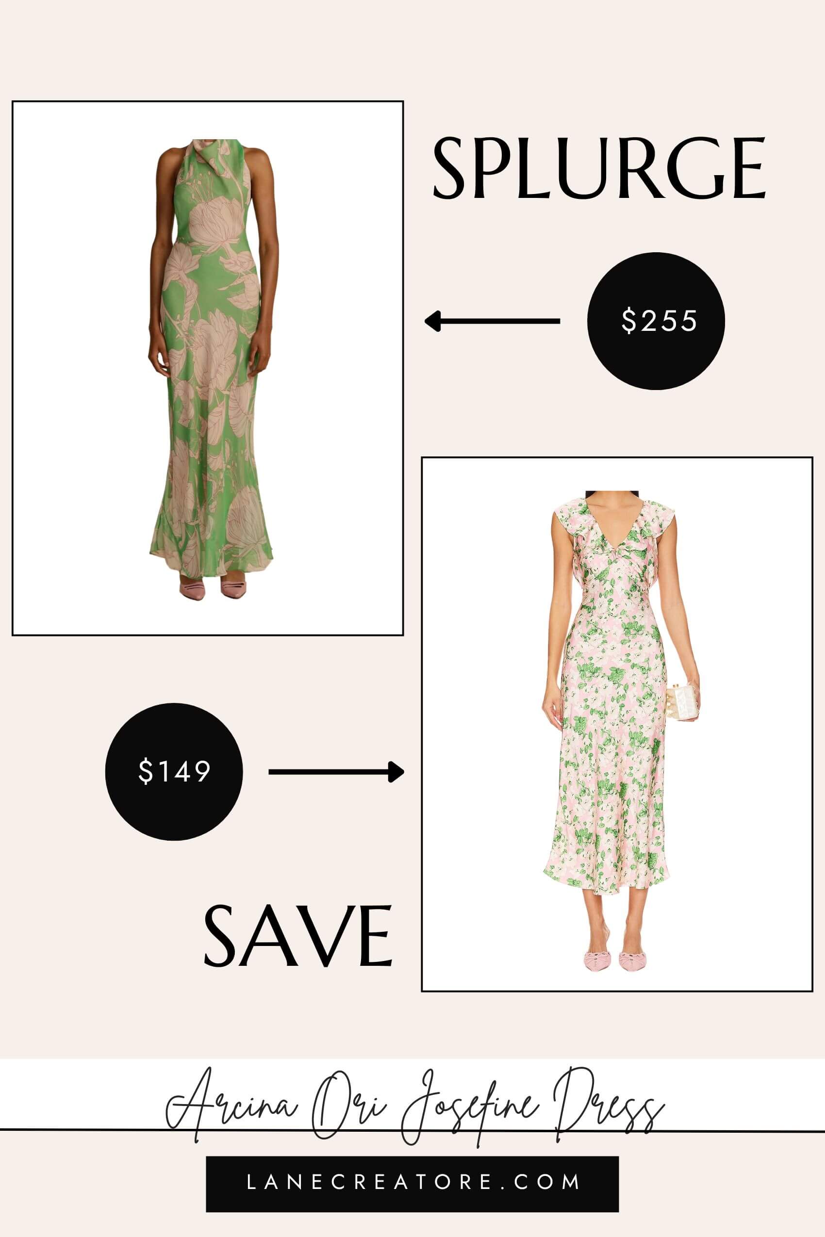 arcina ori green floral dress dupe