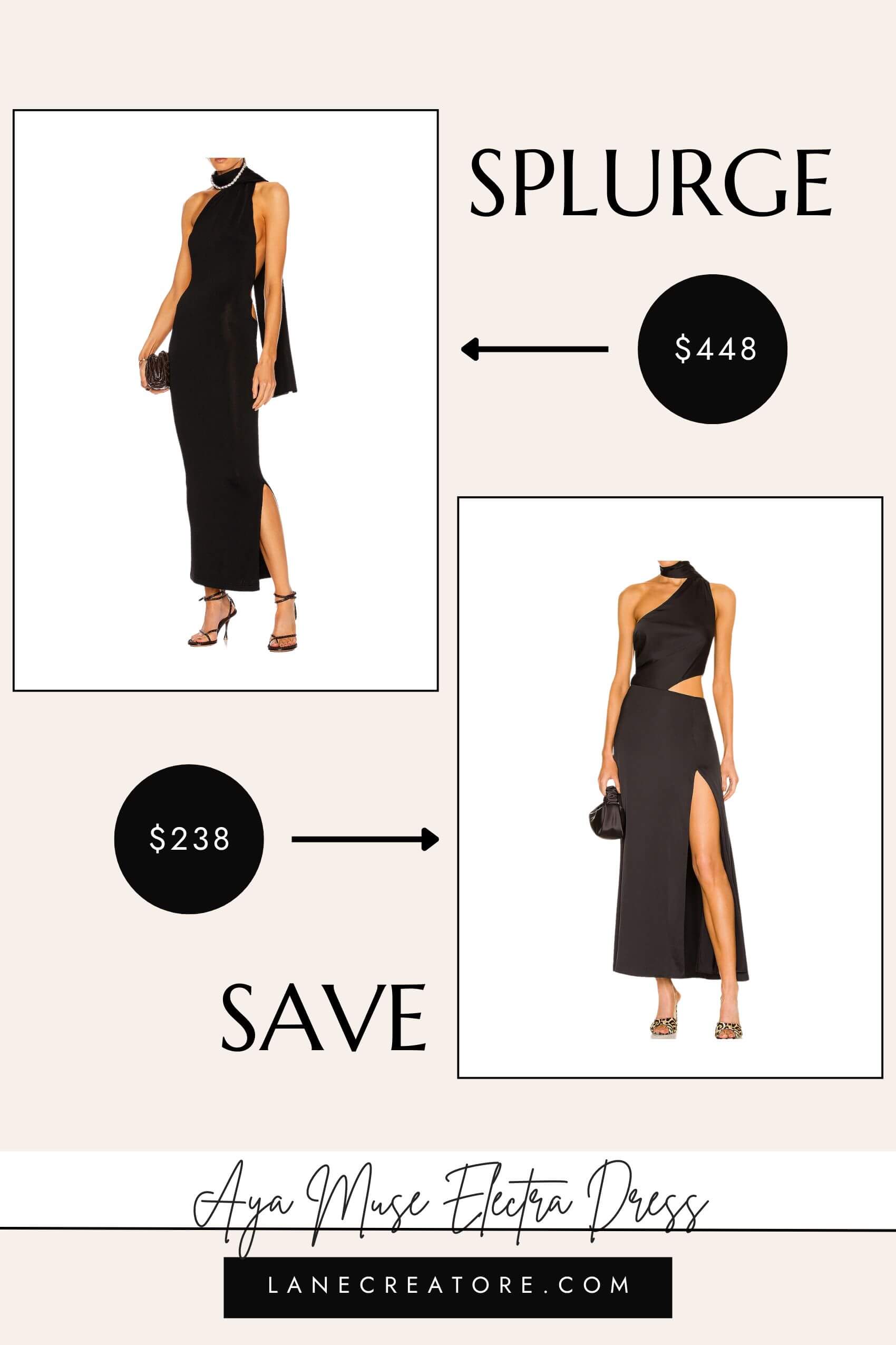 aya muse electra dress dupe