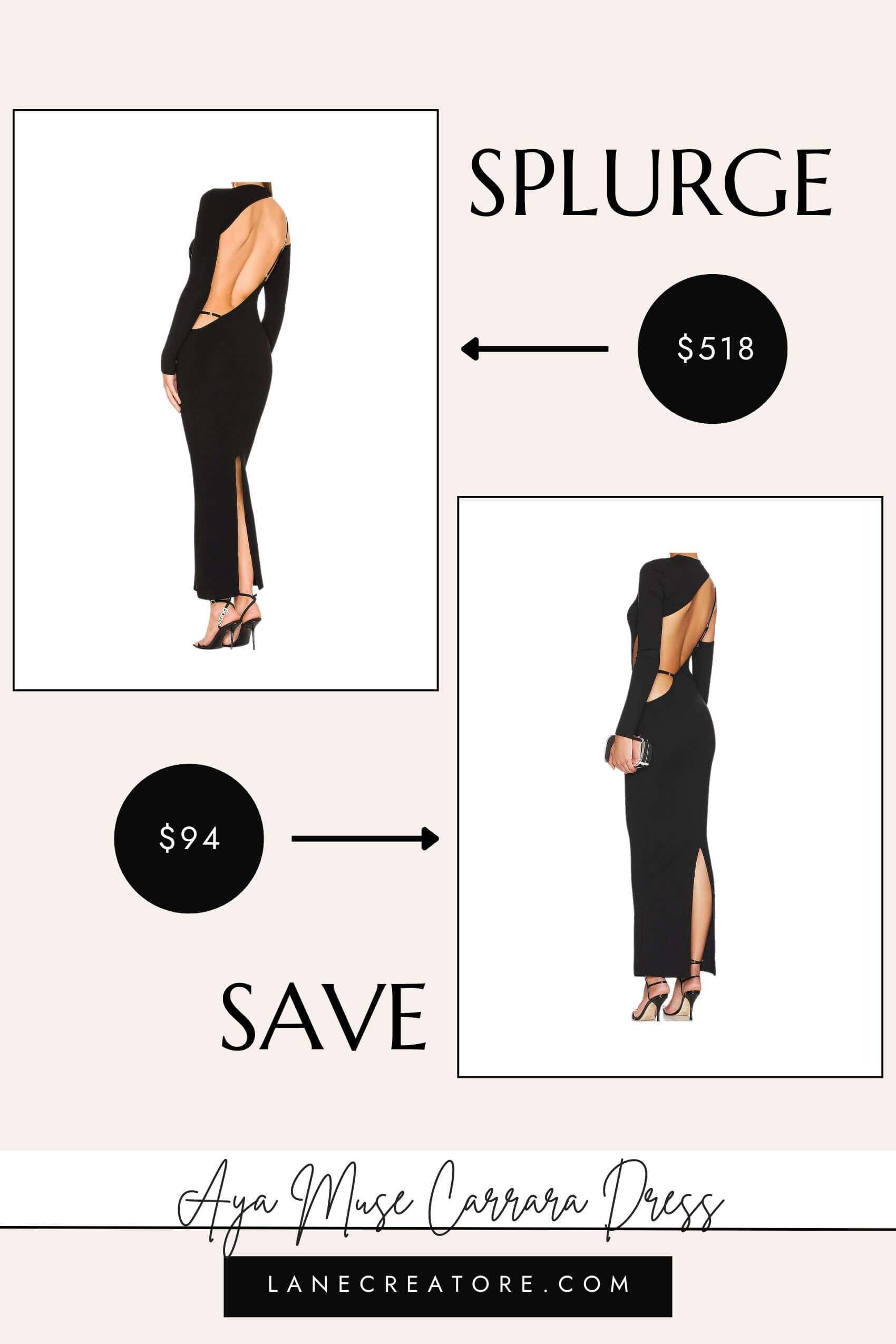 aya muse carrara dress dupe