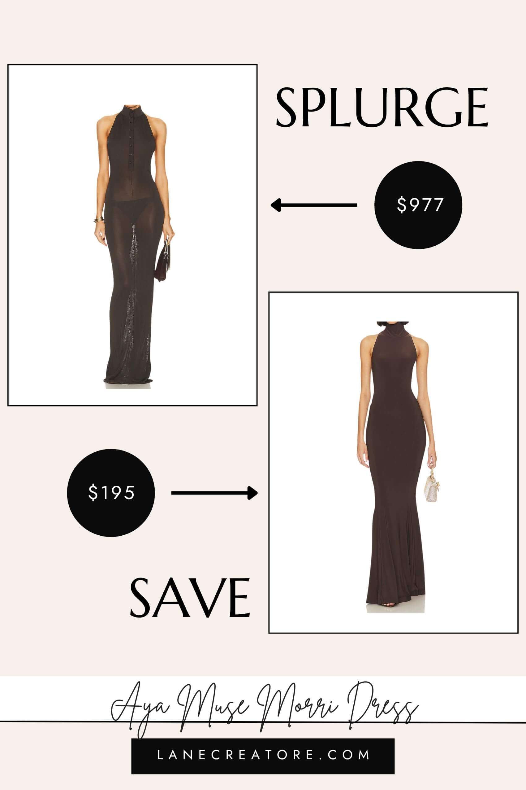 aya muse brown morri dress dupe