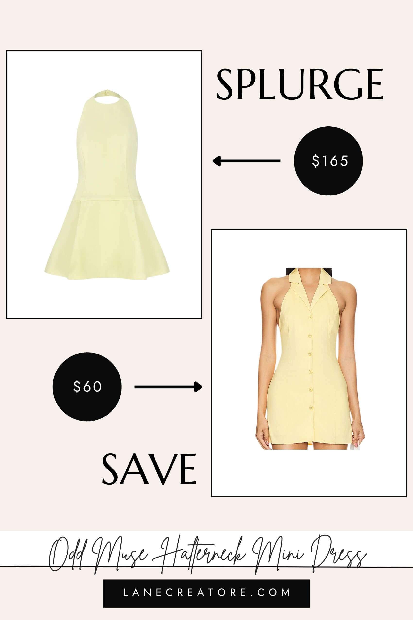 odd muse yellow dress dupe