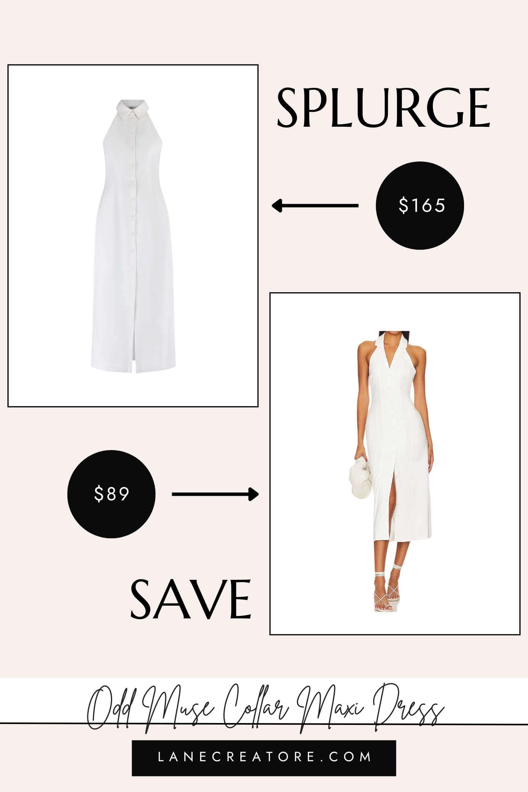 odd muse collar maxi dress dupe
