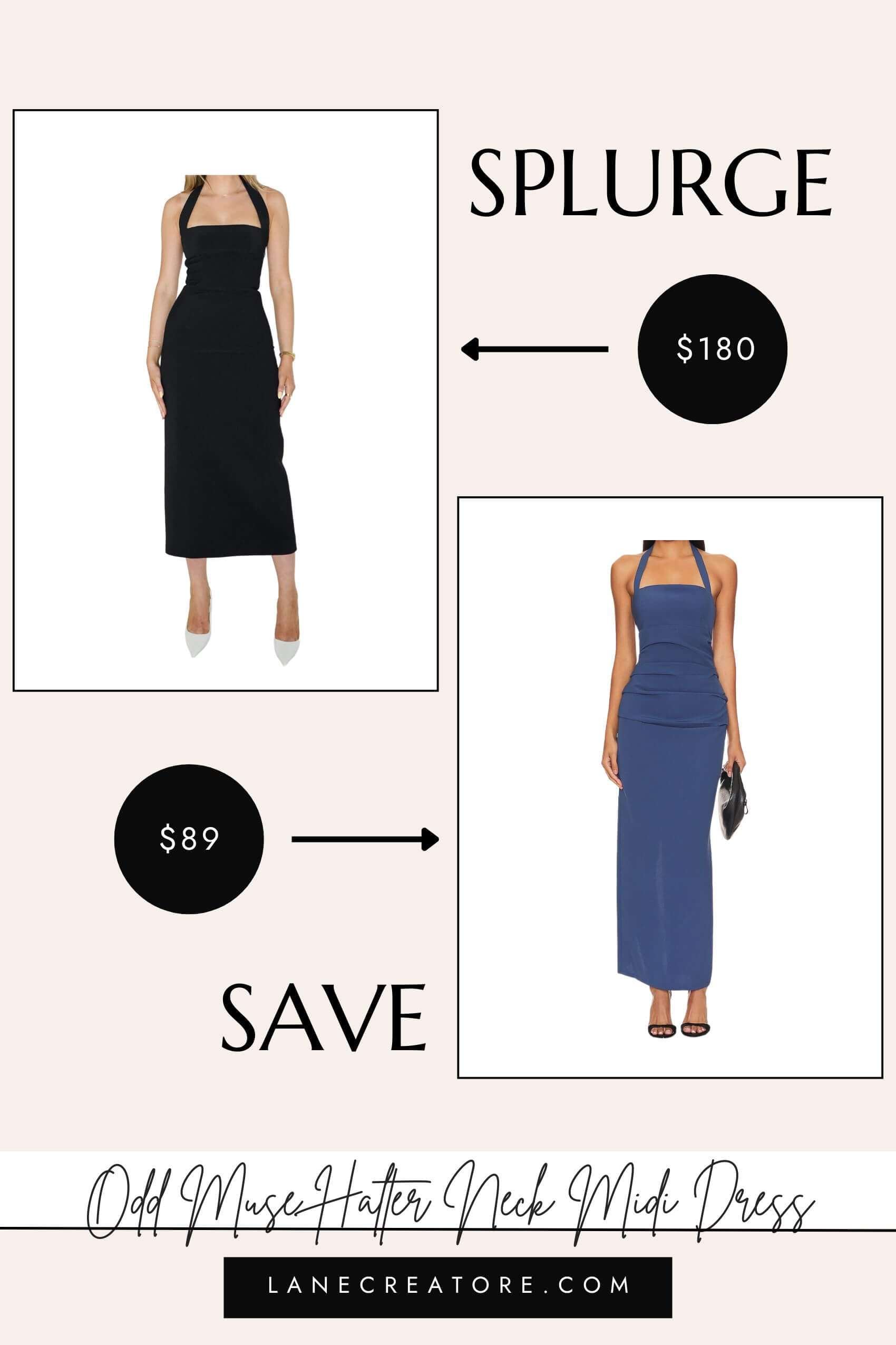 odd muse halter dress dupe