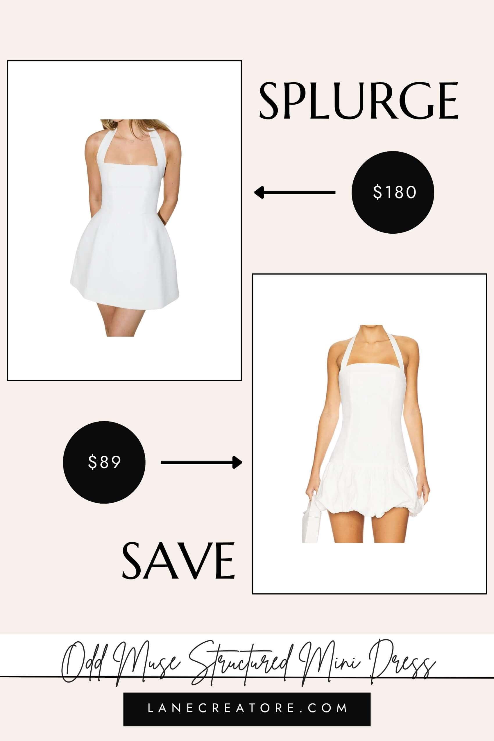 odd muse structured white mini dress dupe
