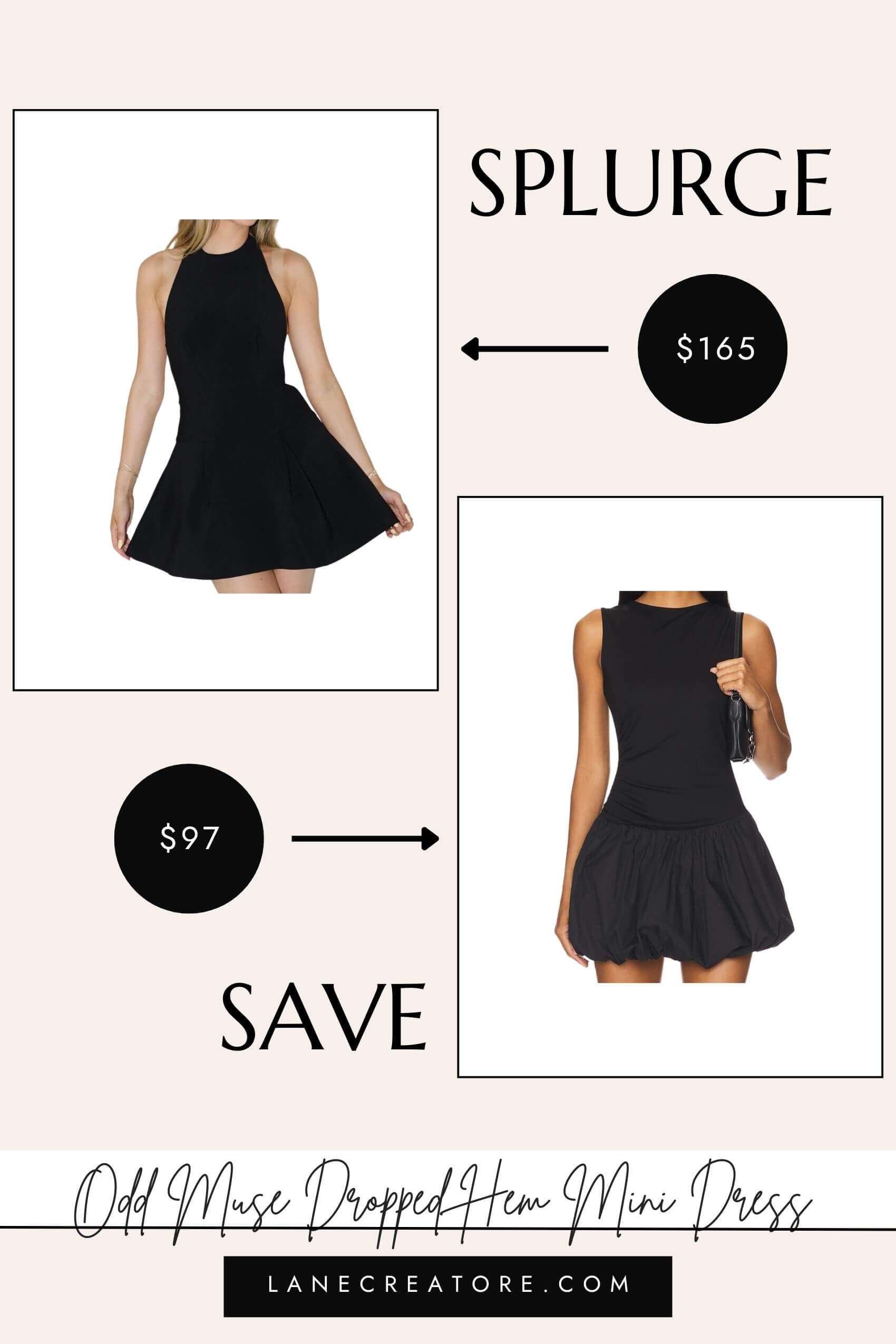 odd muse black mini dress dupe