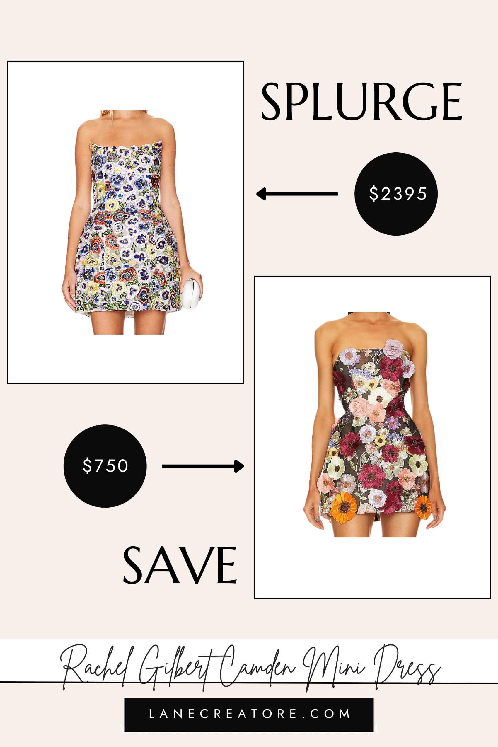 rachel gilbert floral mini dress dupe